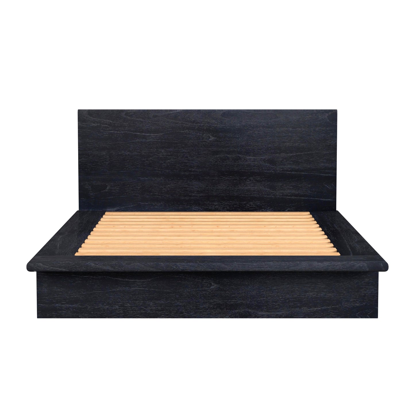 Halmstad Wood Platform Queen Bed in Black  5770432
