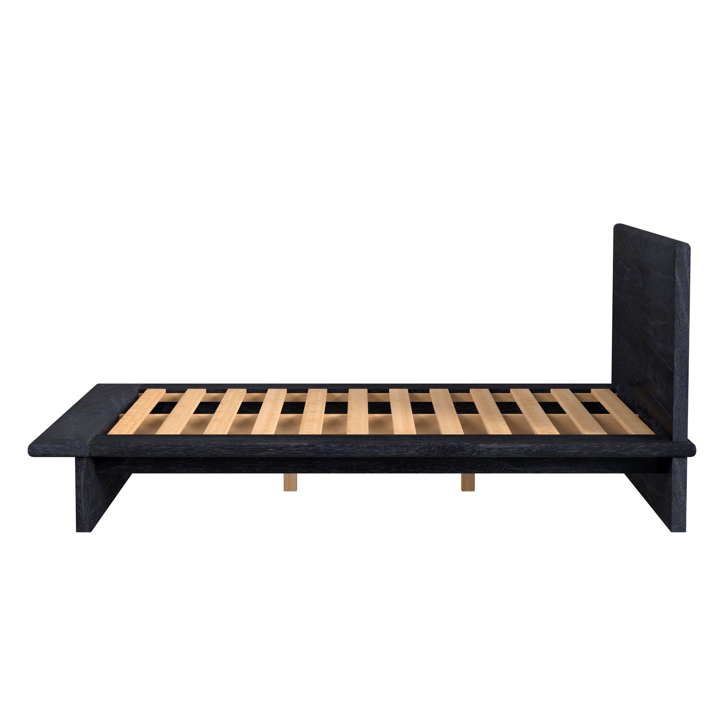 Halmstad Wood Platform Queen Bed in Black  5770432