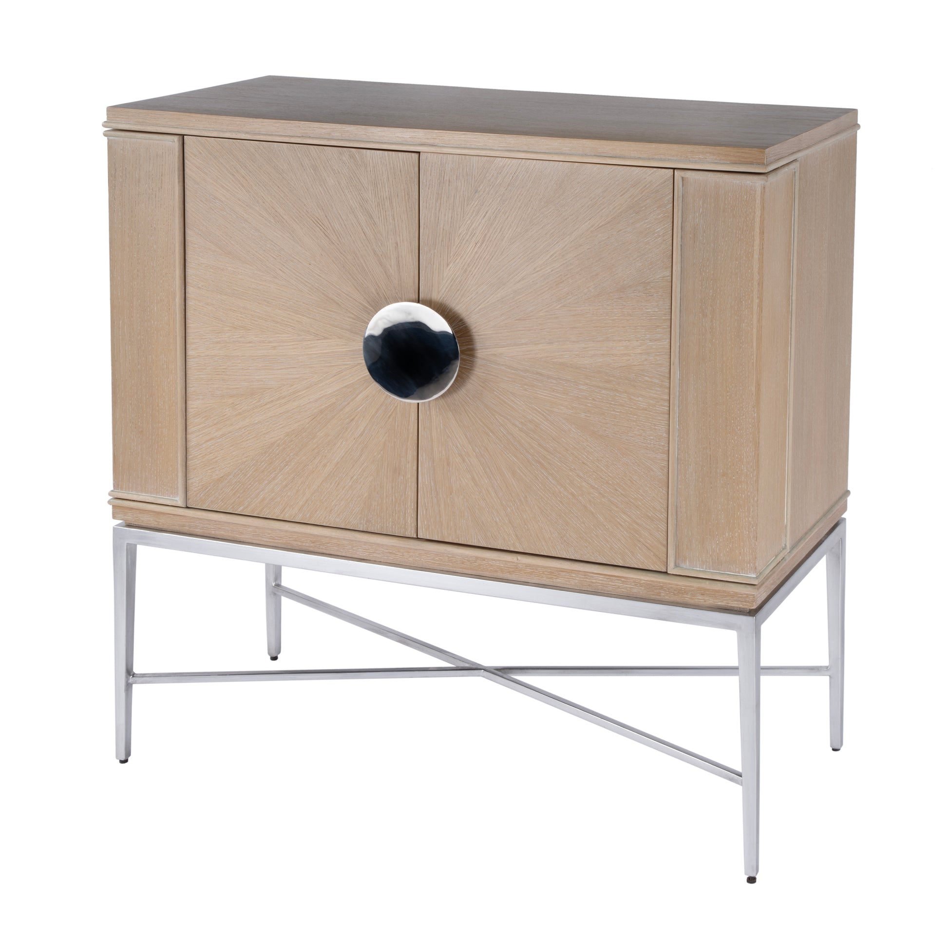 Butler Specialty Company Joanie 40 in. W Rectangular Wood and Metal 2 Door Wine Cabinet, Tan/Beige