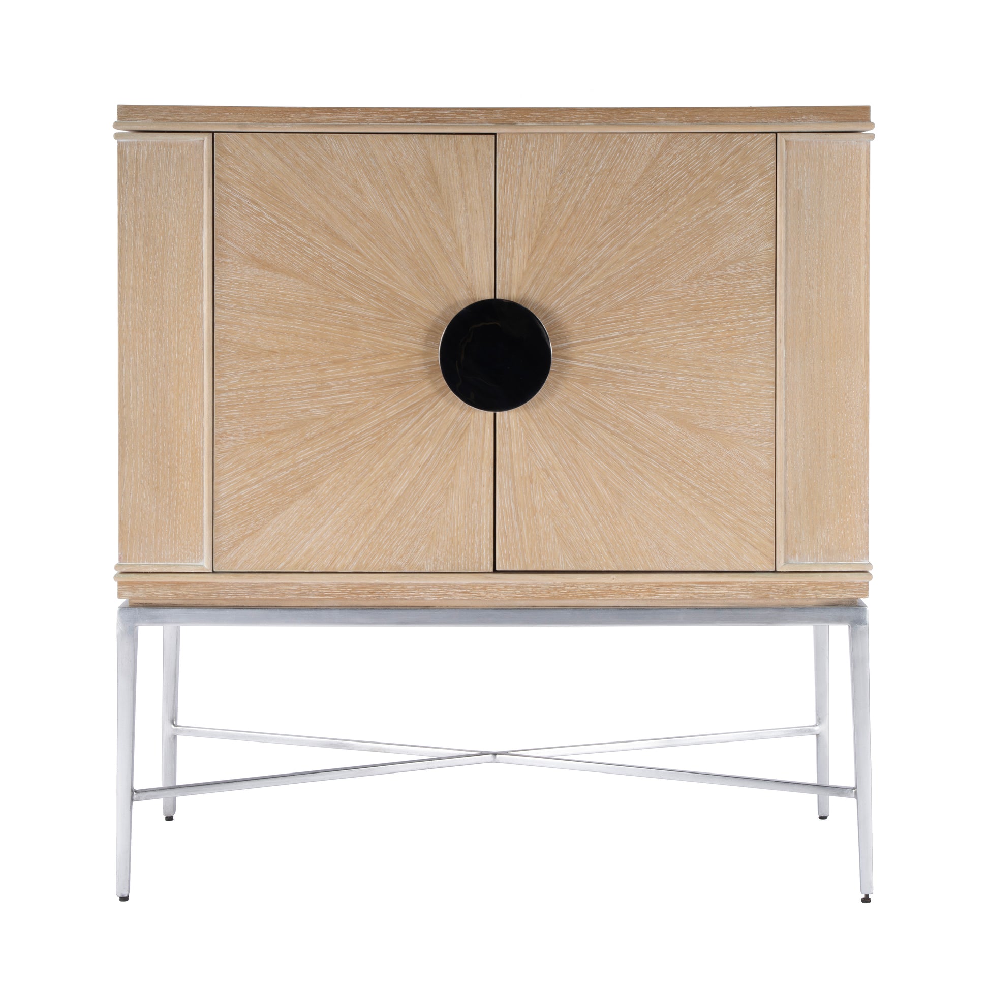 Butler Specialty Company Joanie 40 in. W Rectangular Wood and Metal 2 Door Wine Cabinet, Tan/Beige