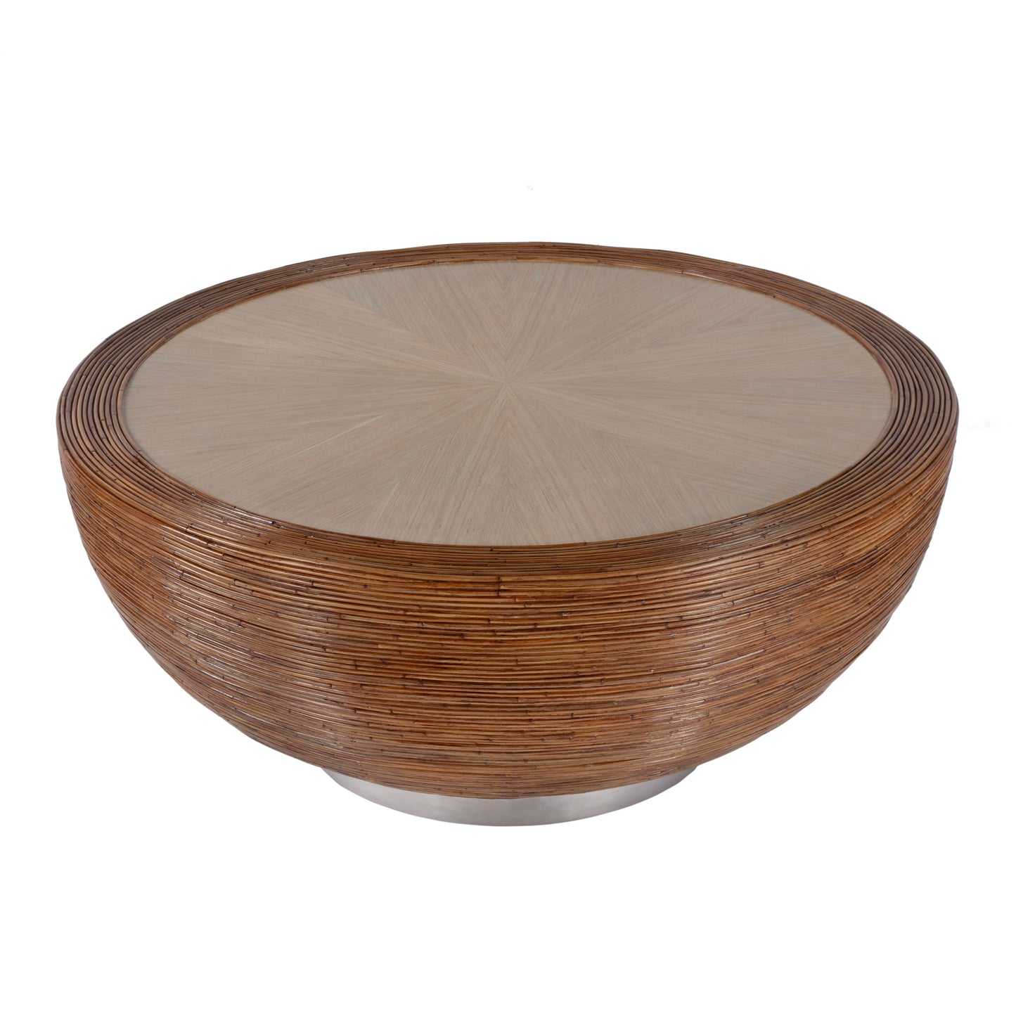 Butler Specialty Company Harding 42 in. W Round Rattan Drum Coffee Table, Brown