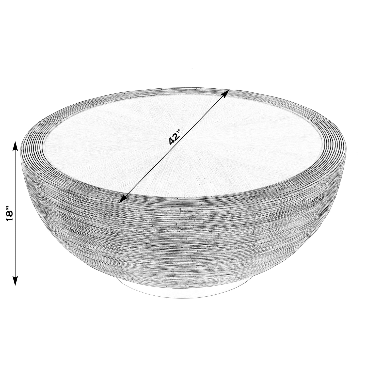 Butler Specialty Company Harding 42 in. W Round Rattan Drum Coffee Table, Brown