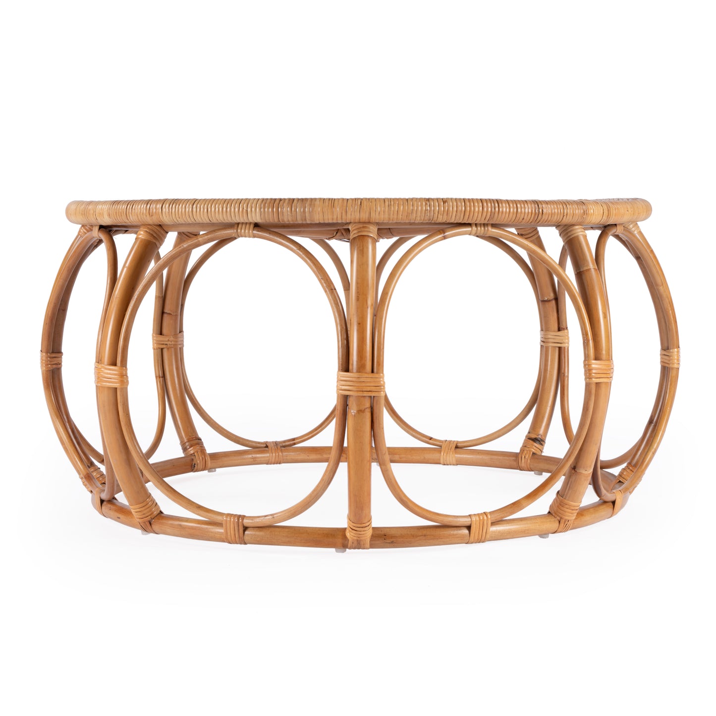 Butler Specialty Company Savannah 39.5 in. W Round Woven Rattan Coffee Table, Natural