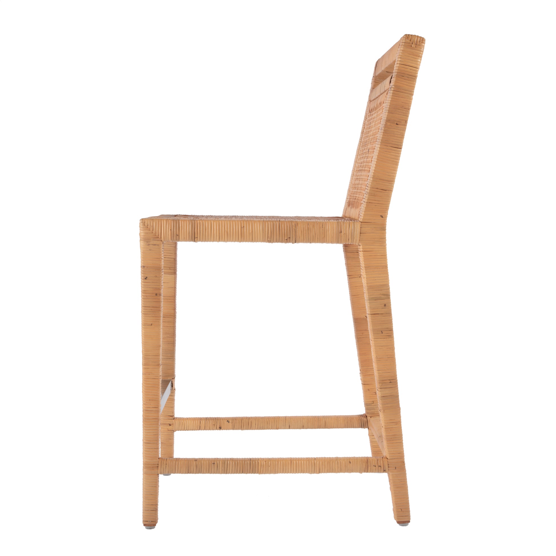 Butler Specialty Company Brielle 24 in. Seat Height Woven Rattan Counter Stool with Back, Light Brown