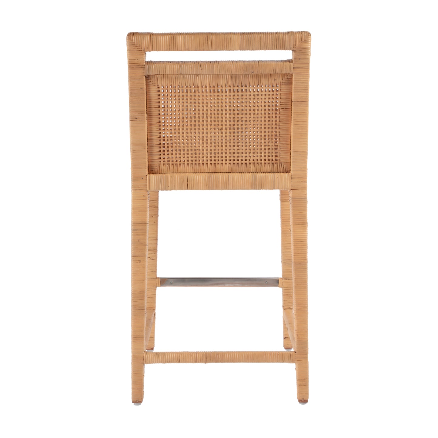 Butler Specialty Company Brielle 24 in. Seat Height Woven Rattan Counter Stool with Back, Light Brown