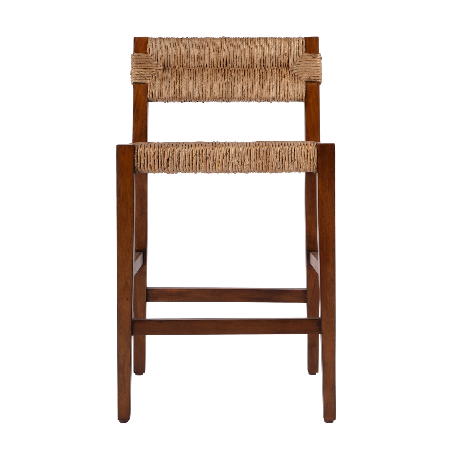 Butler Specialty Company Valencia 25 in. Seat Height Woven Counter Stool with Back, Dark Brown