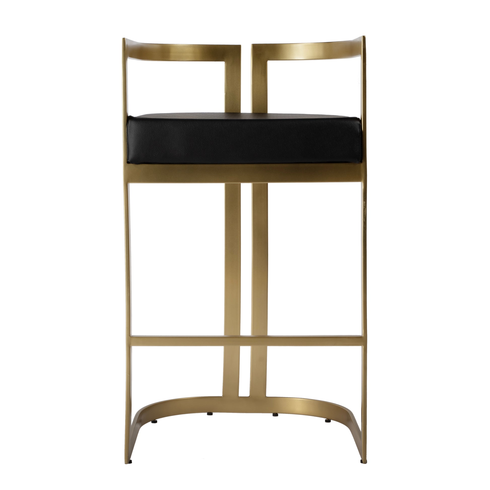 Butler Specialty Company Clarence 28 in. Seat Height Faux Leather Low Back Bar Stool, Black