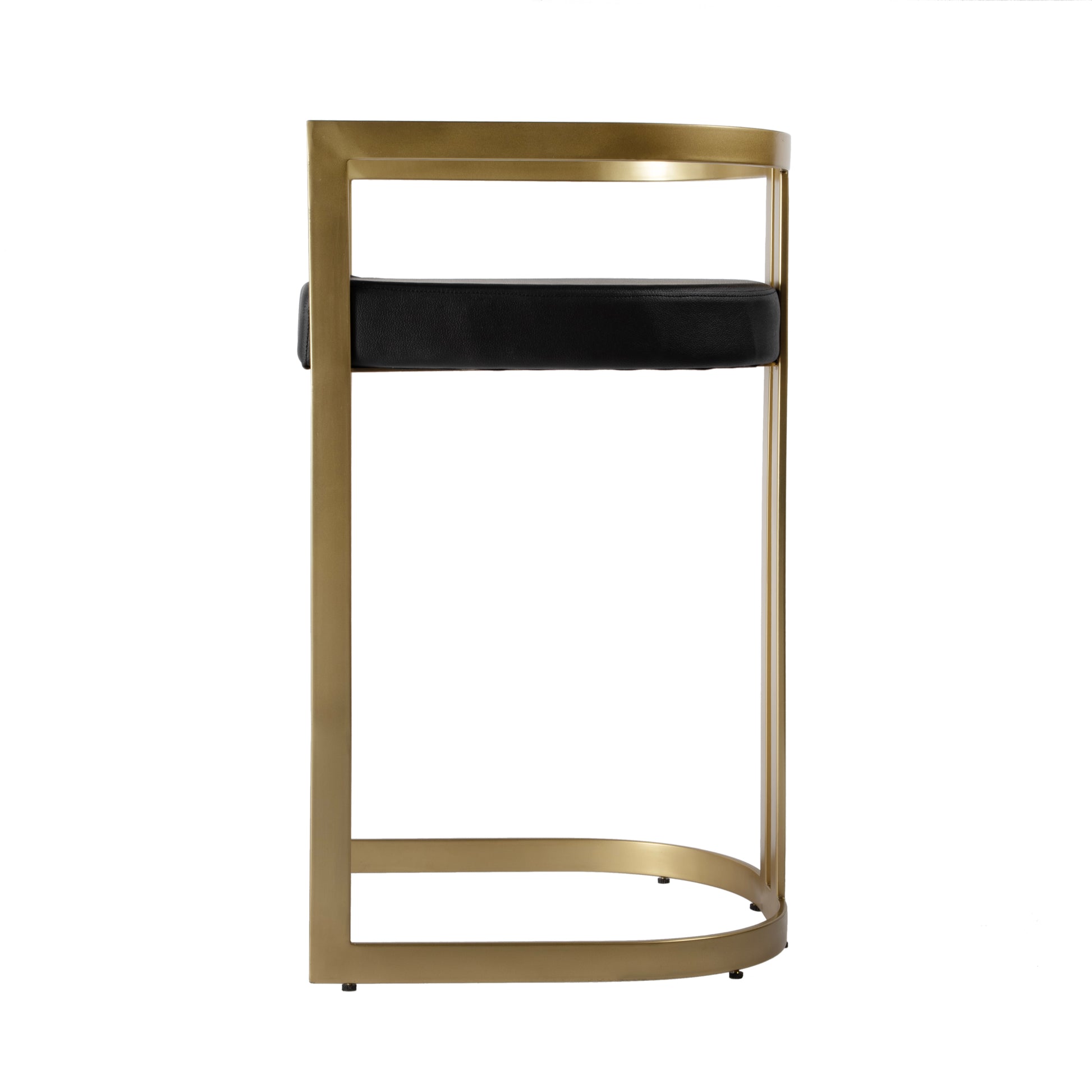 Butler Specialty Company Clarence 28 in. Seat Height Faux Leather Low Back Bar Stool, Black