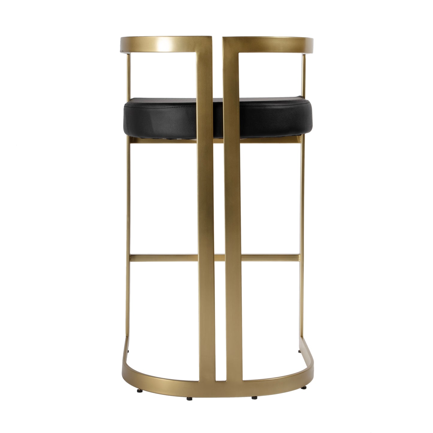 Butler Specialty Company Clarence 28 in. Seat Height Faux Leather Low Back Bar Stool, Black