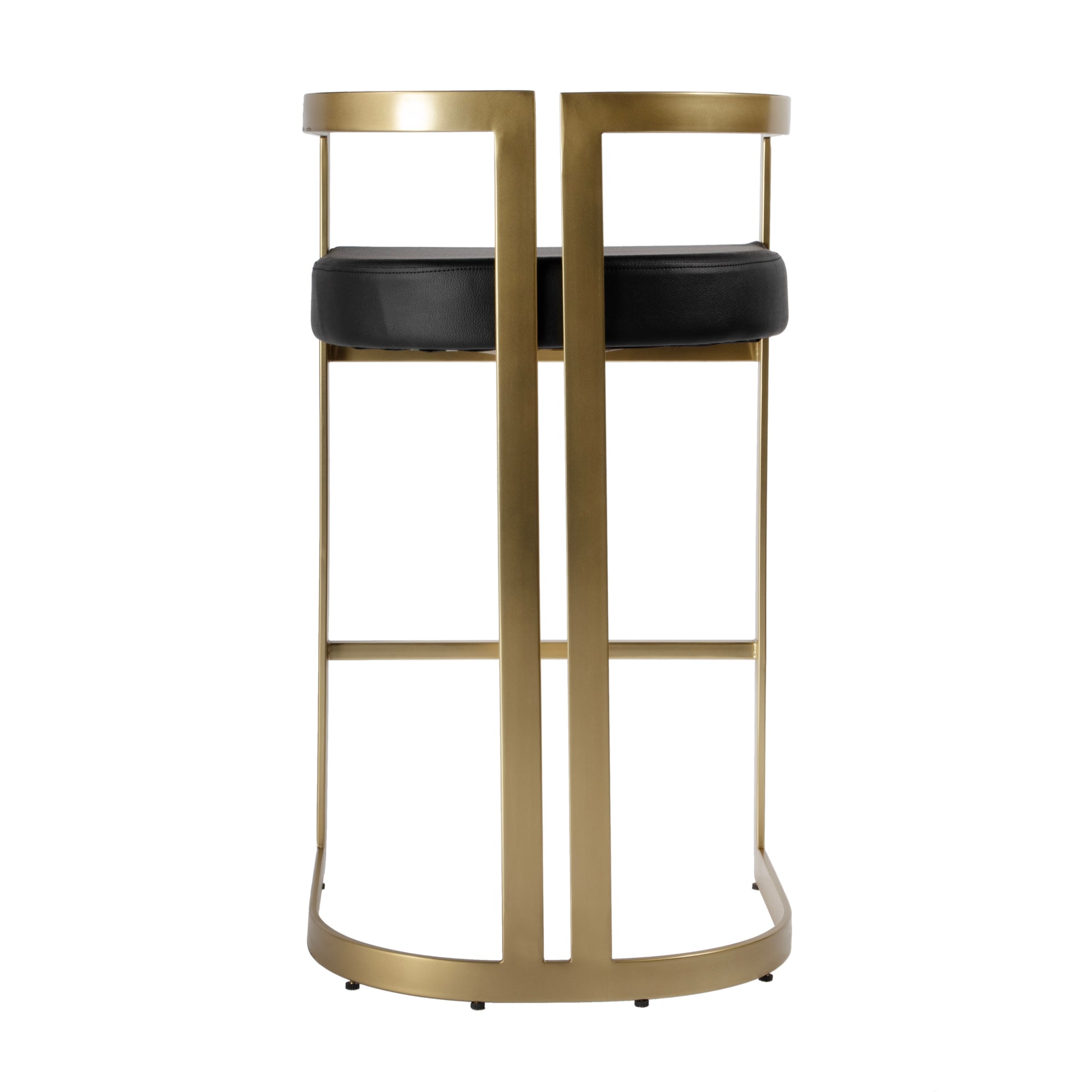 Butler Specialty Company Clarence 28 in. Seat Height Faux Leather Low Back Bar Stool, Black