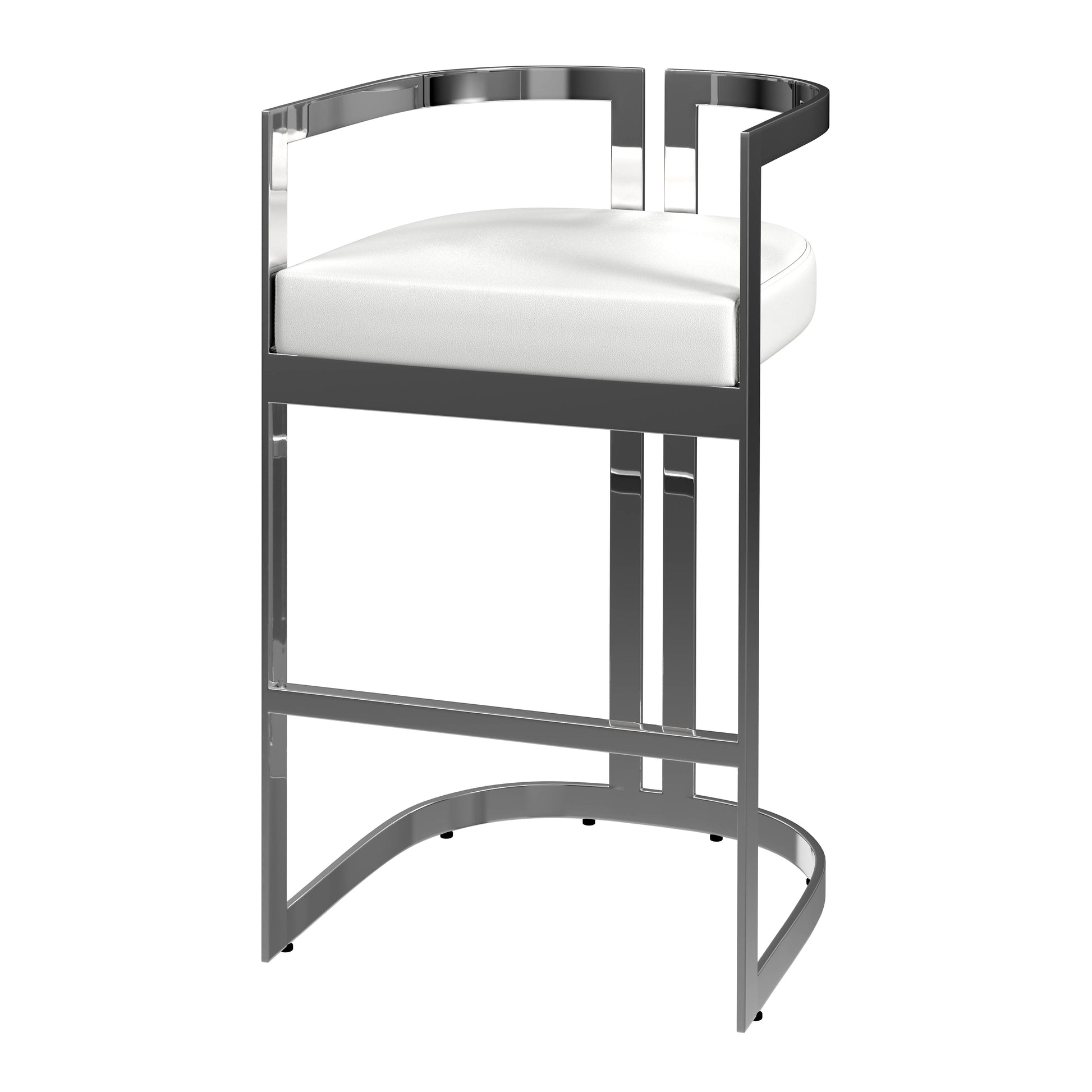 Butler Specialty Company Clarence 28 in. Seat Height Faux Leather Low Back Bar Stool, White