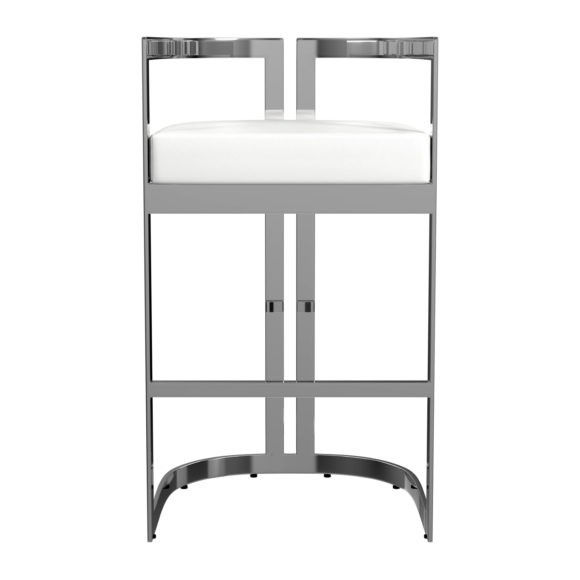 Butler Specialty Company Clarence 28 in. Seat Height Faux Leather Low Back Bar Stool, White