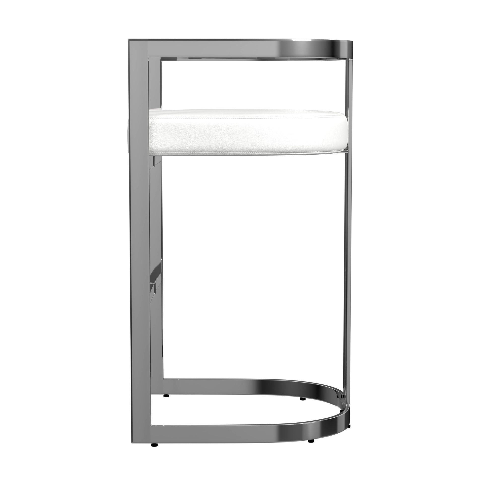 Butler Specialty Company Clarence 28 in. Seat Height Faux Leather Low Back Bar Stool, White
