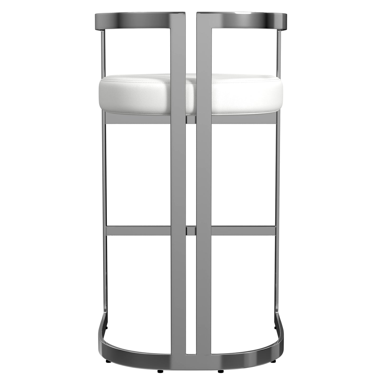 Butler Specialty Company Clarence 28 in. Seat Height Faux Leather Low Back Bar Stool, White