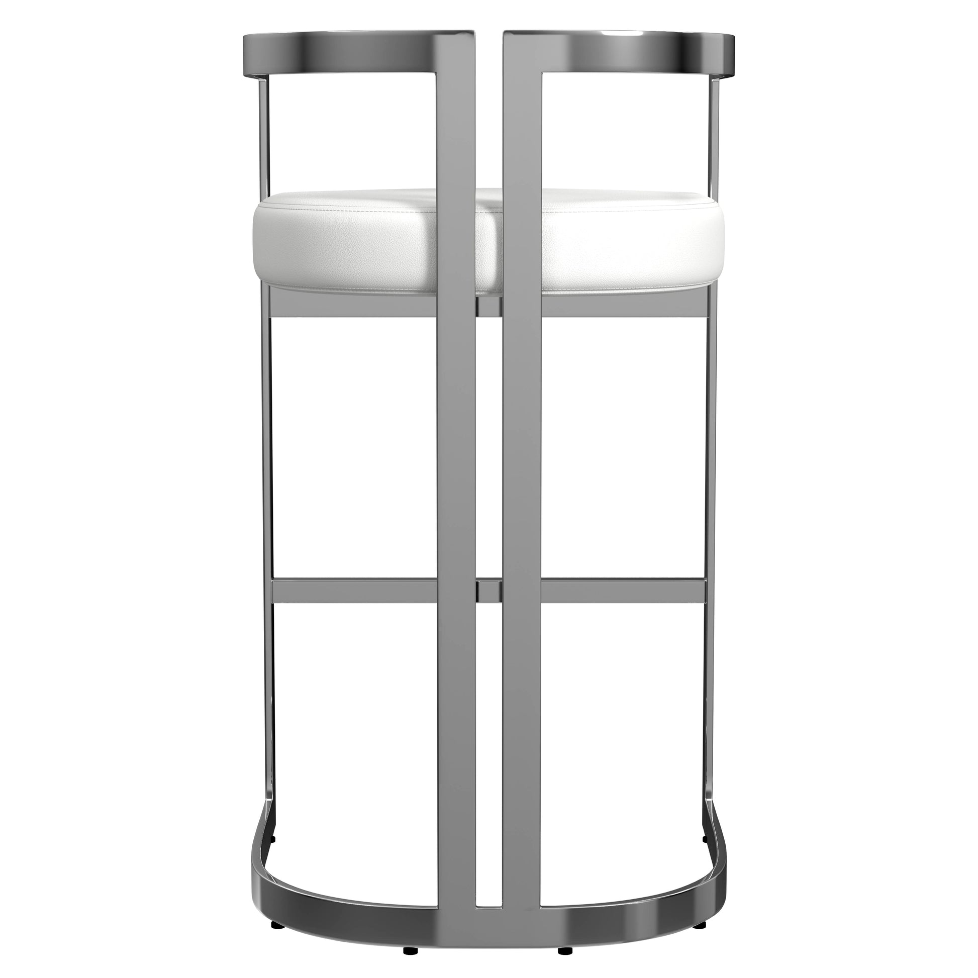 Butler Specialty Company Clarence 28 in. Seat Height Faux Leather Low Back Bar Stool, White