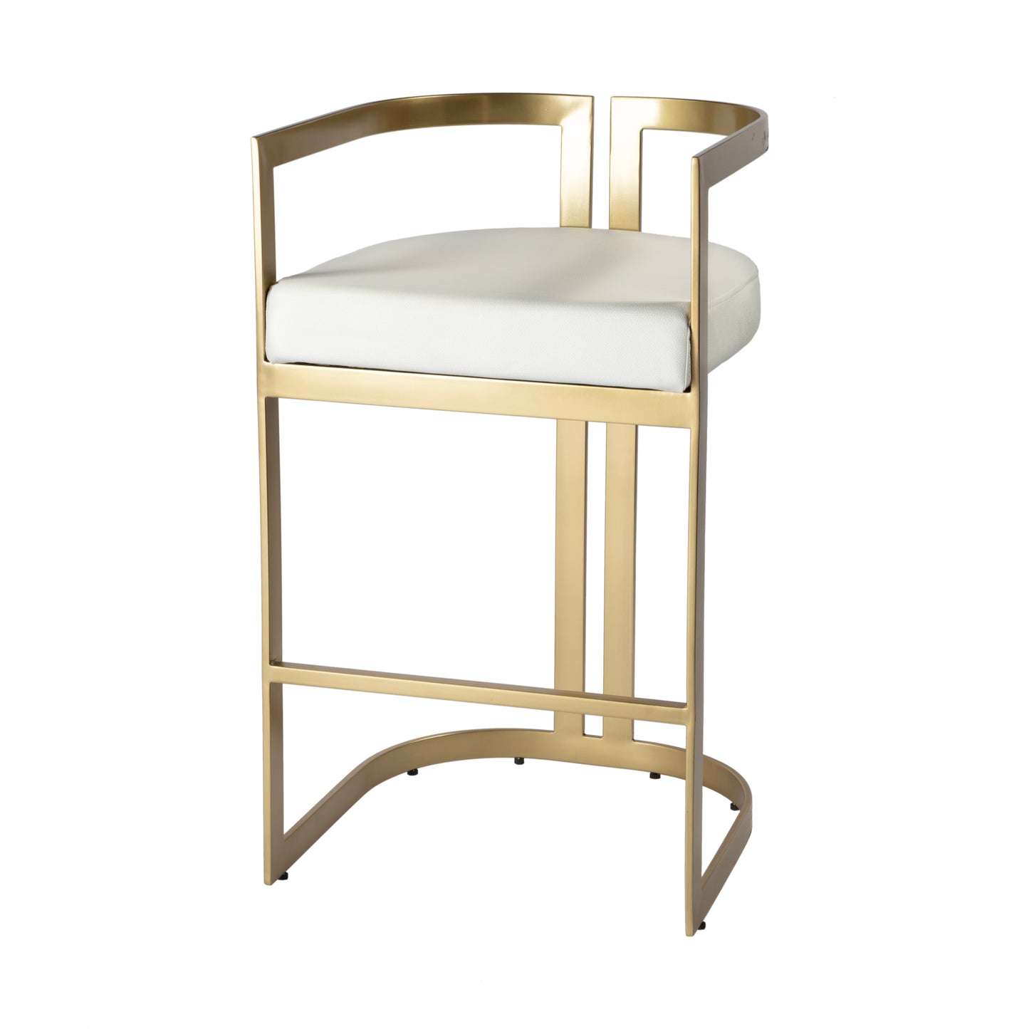 Butler Specialty Company Clarence 28 in. Seat Height Faux Leather Low Back Bar Stool, White