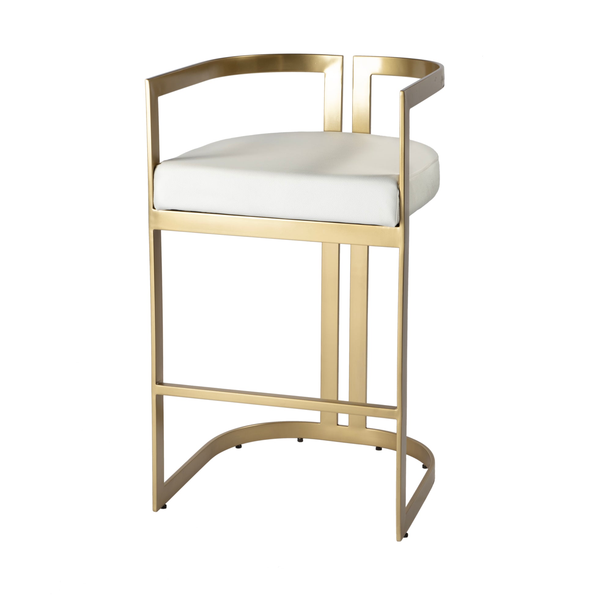 Butler Specialty Company Clarence 28 in. Seat Height Faux Leather Low Back Bar Stool, White