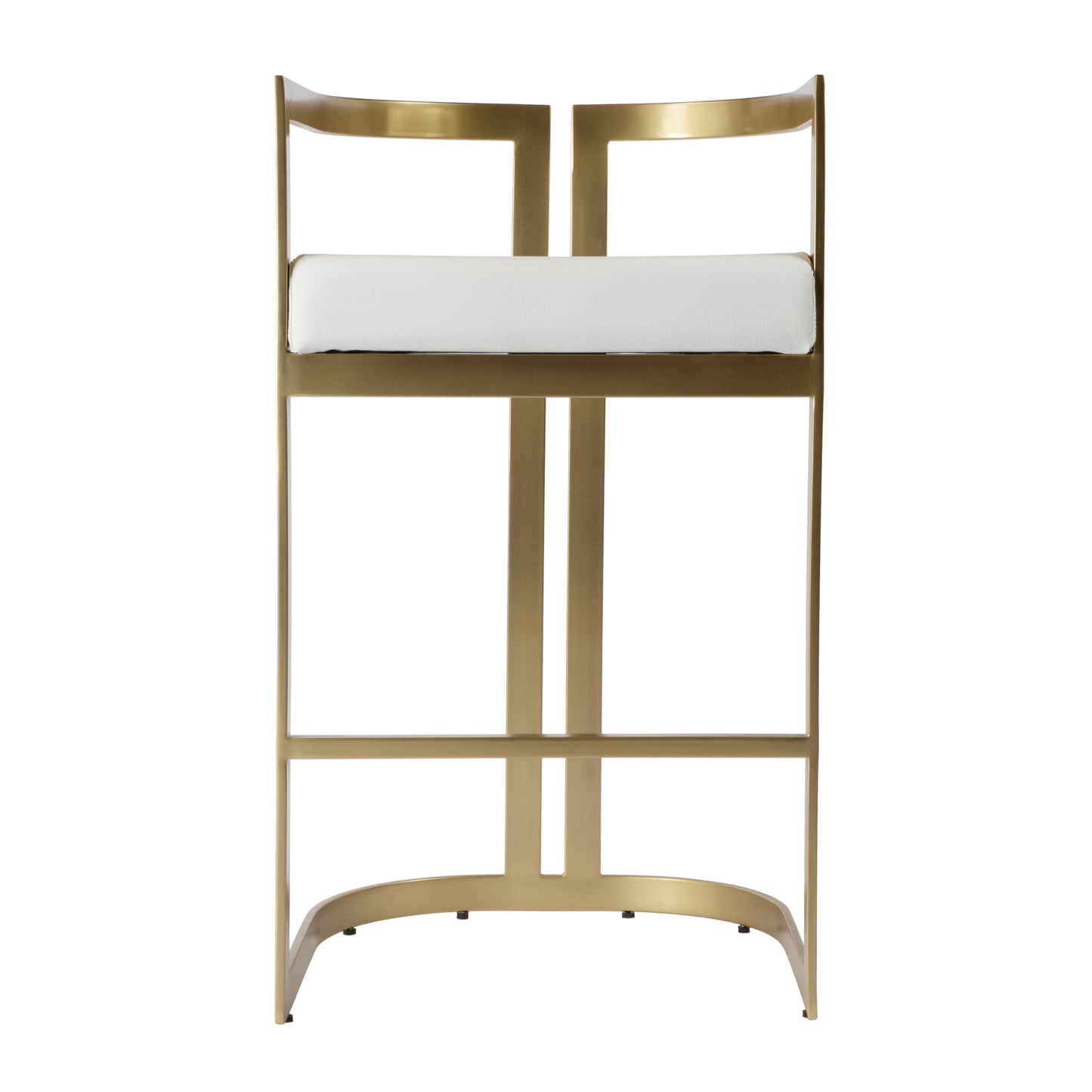 Butler Specialty Company Clarence 28 in. Seat Height Faux Leather Low Back Bar Stool, White