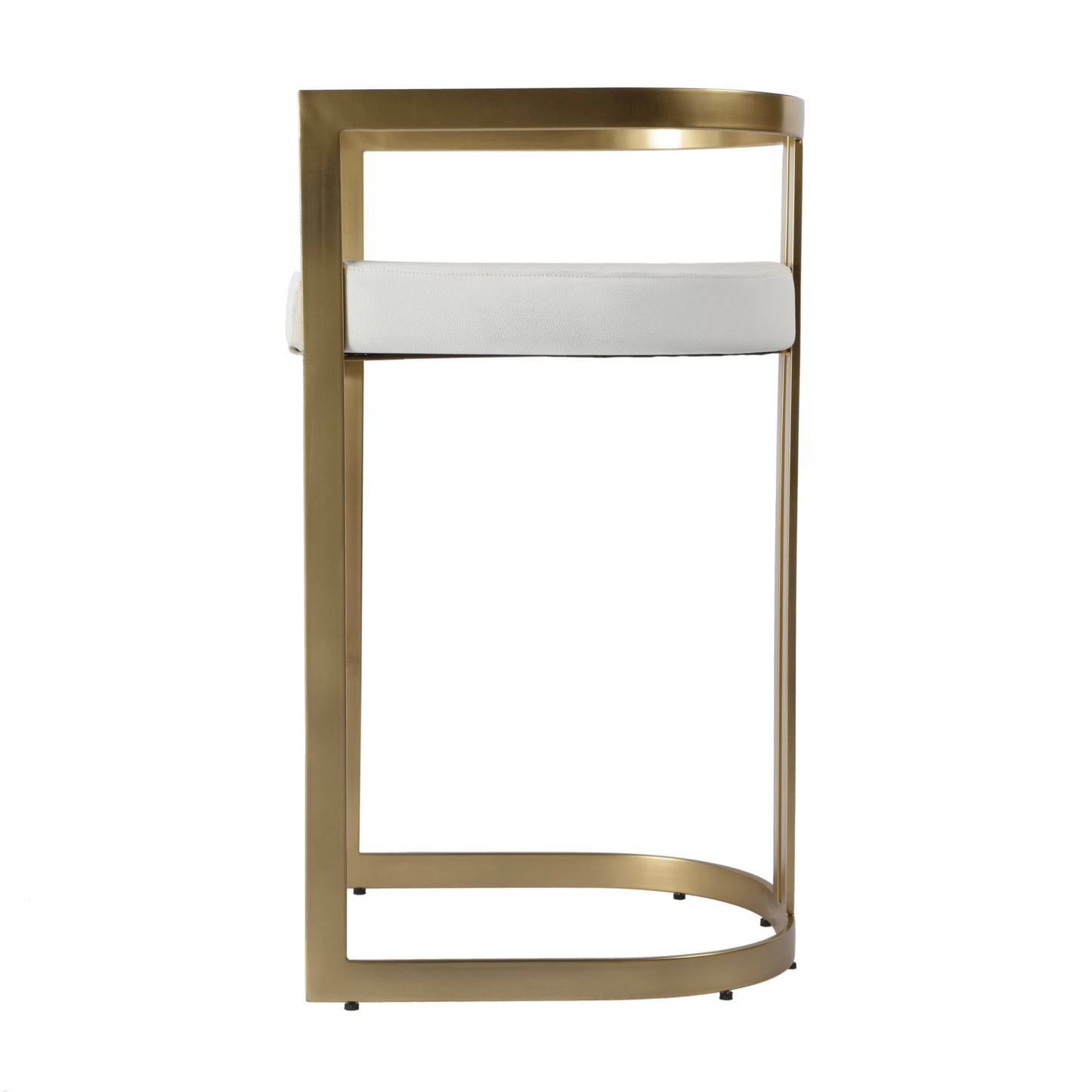 Butler Specialty Company Clarence 28 in. Seat Height Faux Leather Low Back Bar Stool, White