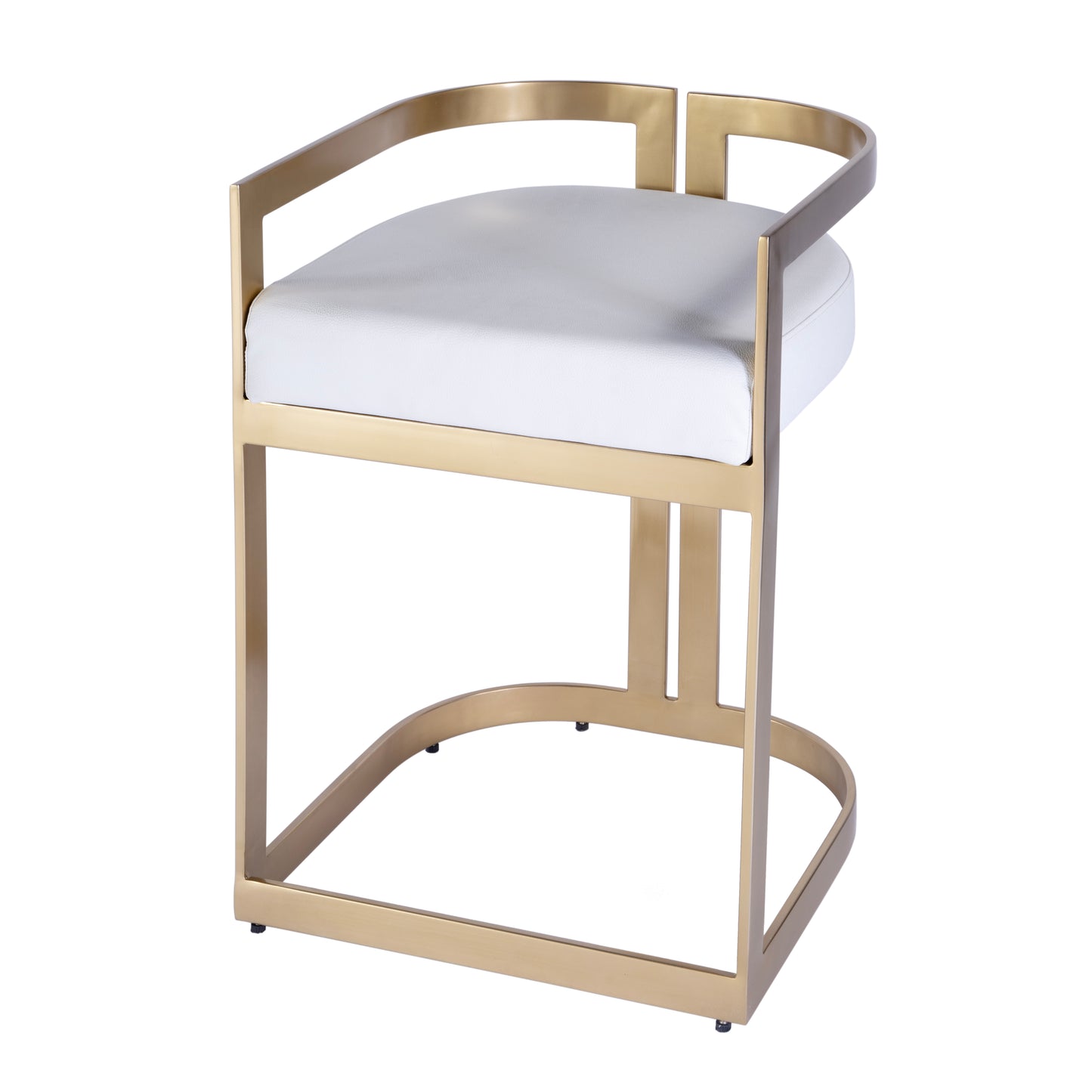 Butler Specialty Company Clarence 23 in. Seat Height Faux Leather Dining Stool, White