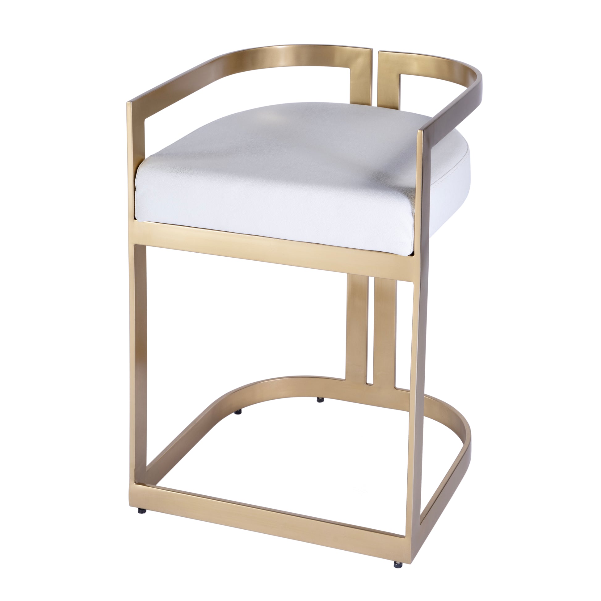 Butler Specialty Company Clarence 23 in. Seat Height Faux Leather Dining Stool, White