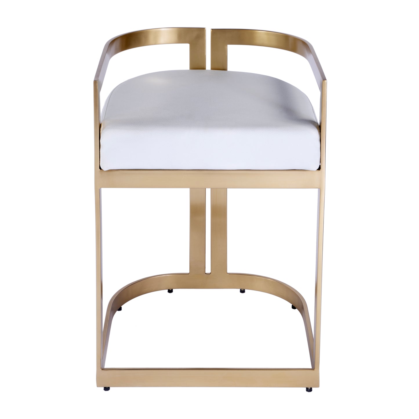 Butler Specialty Company Clarence 23 in. Seat Height Faux Leather Dining Stool, White