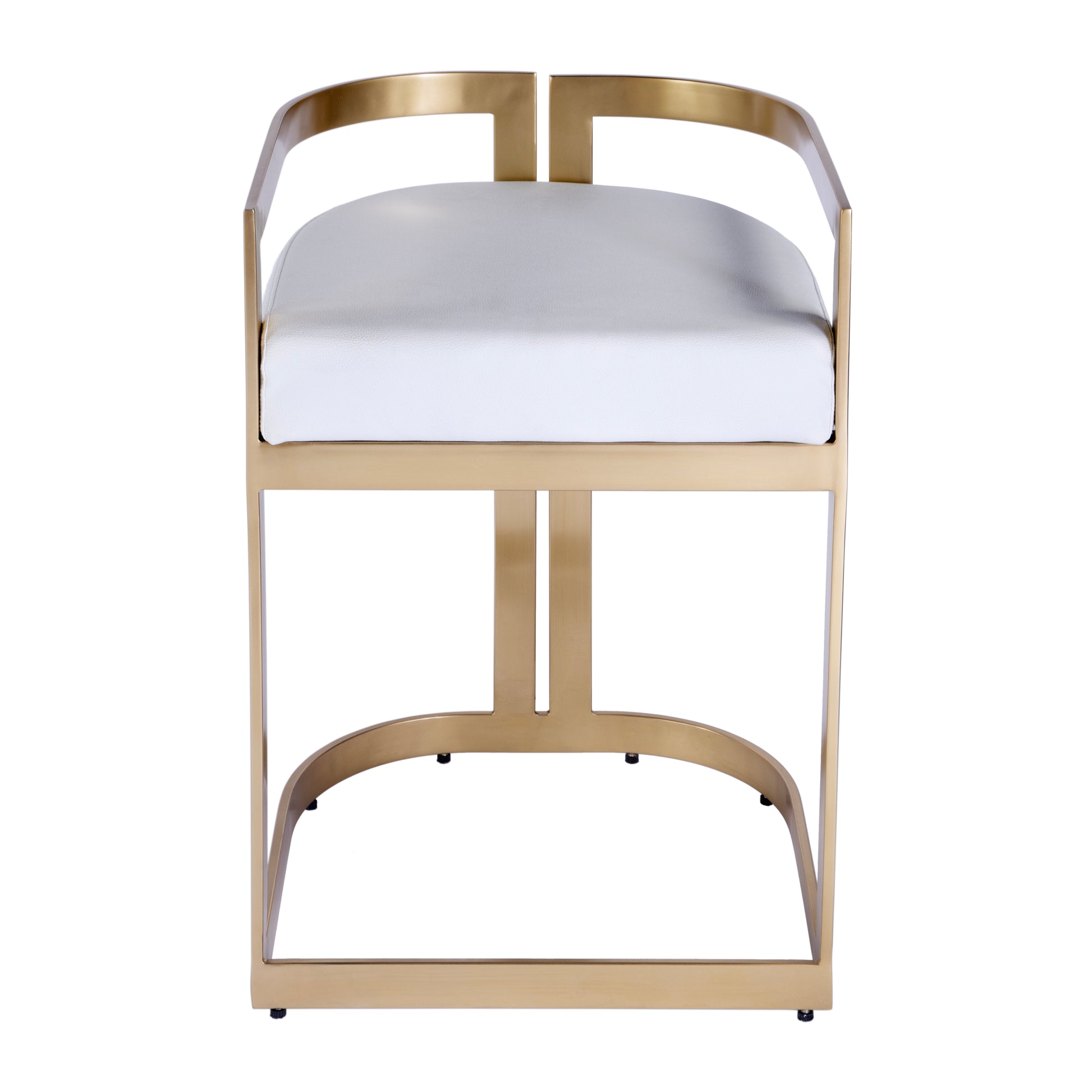 Butler Specialty Company Clarence 23 in. Seat Height Faux Leather Dining Stool, White