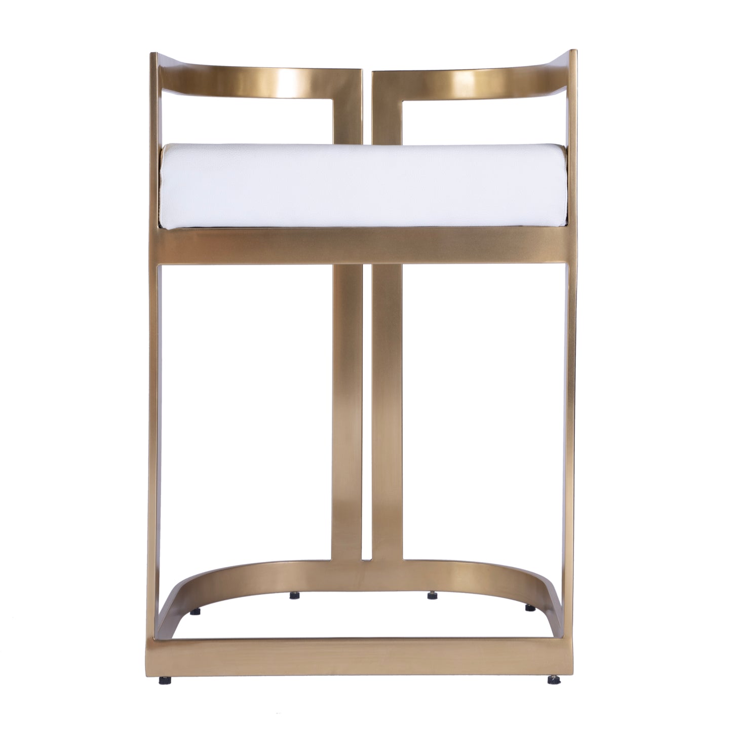 Butler Specialty Company Clarence 23 in. Seat Height Faux Leather Dining Stool, White