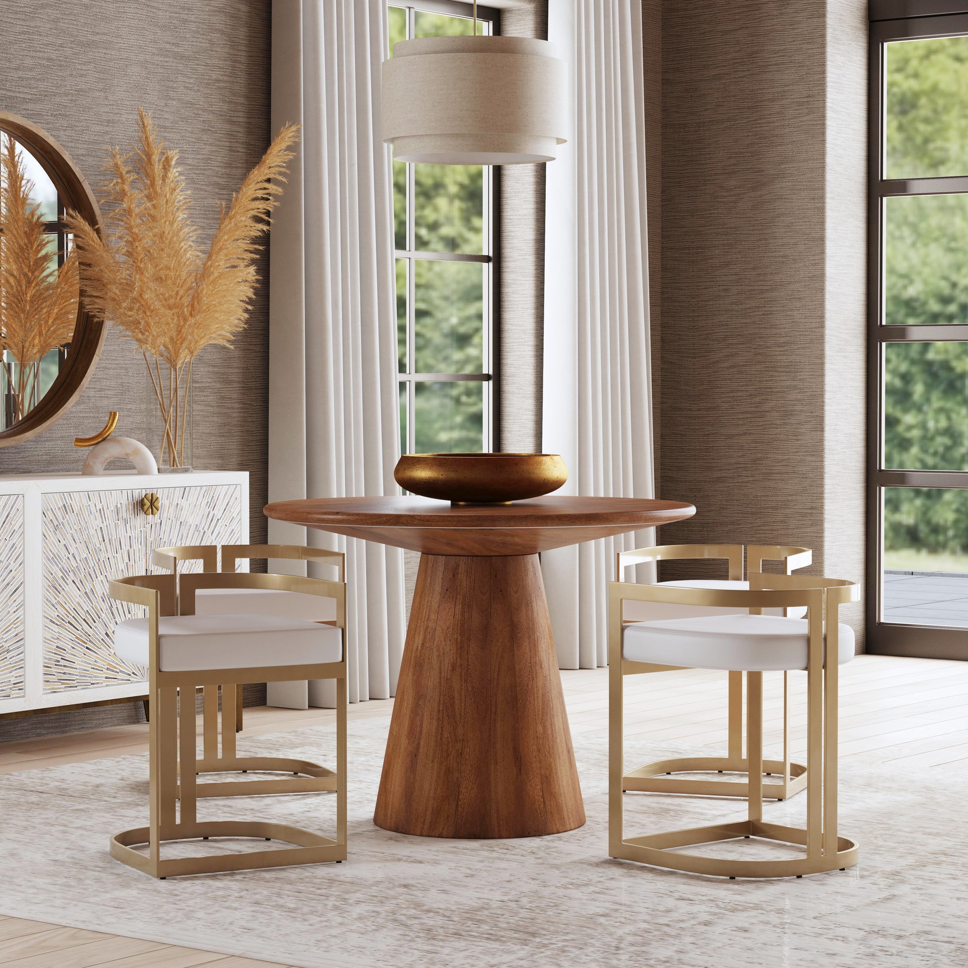 Butler Specialty Company Clarence 23 in. Seat Height Faux Leather Dining Stool, White
