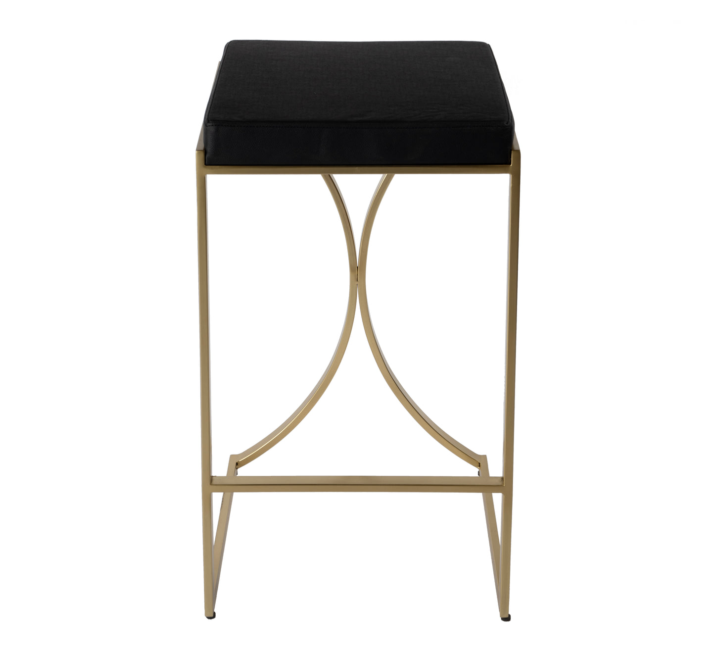 Butler Specialty Company Natalya 31 in. Seat Height Faux Leather and Metal Backless Bar Stool, Black