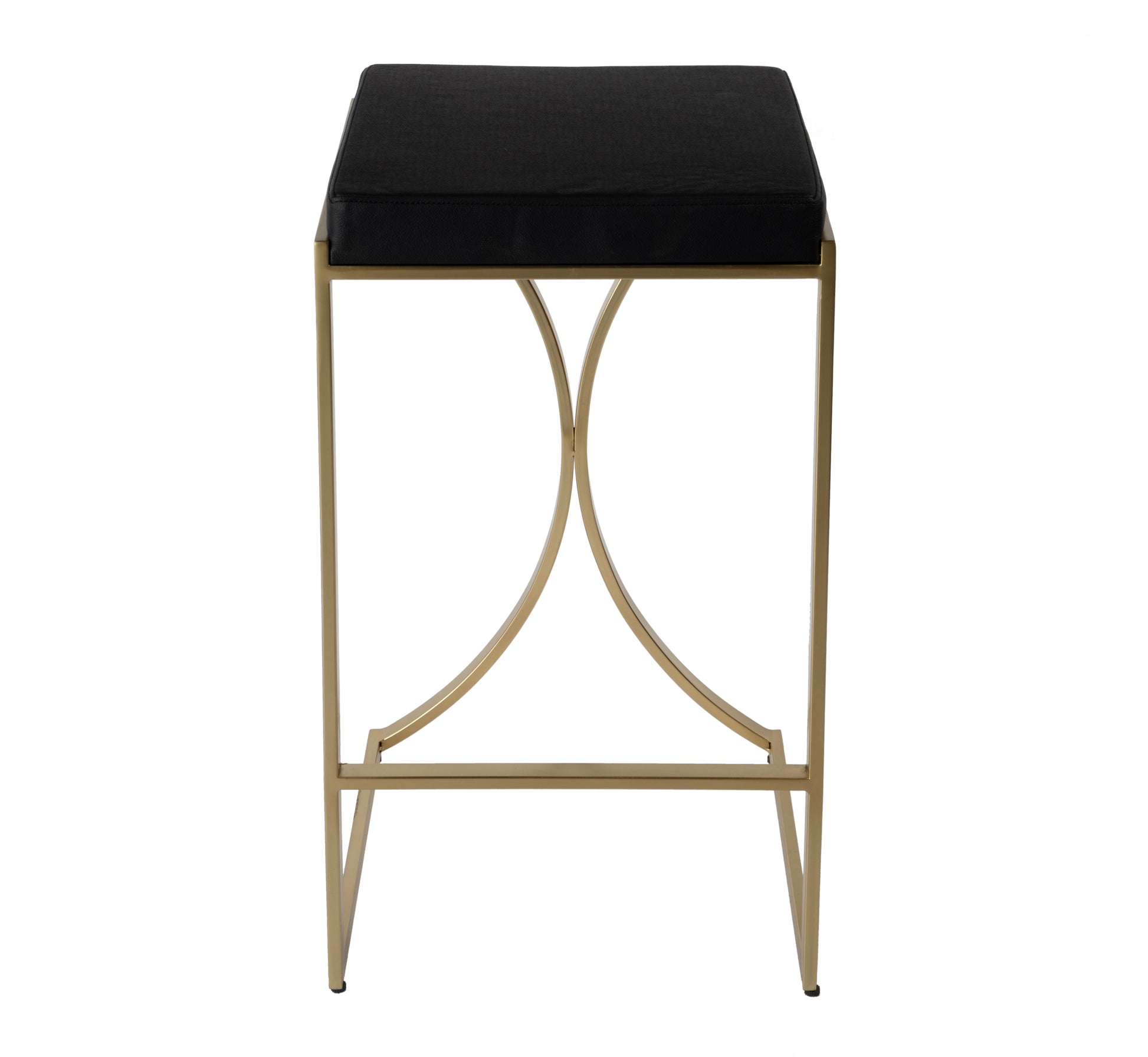Butler Specialty Company Natalya 31 in. Seat Height Faux Leather and Metal Backless Bar Stool, Black