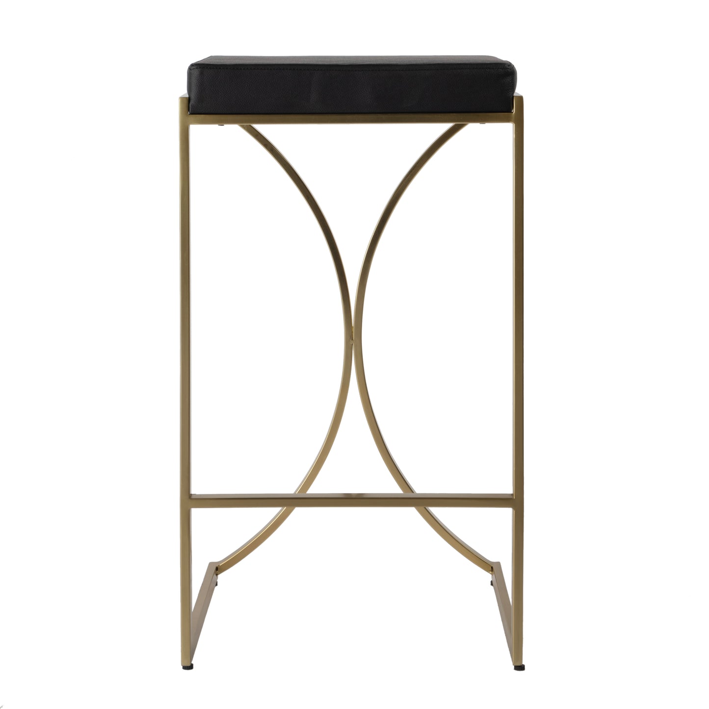 Butler Specialty Company Natalya 31 in. Seat Height Faux Leather and Metal Backless Bar Stool, Black