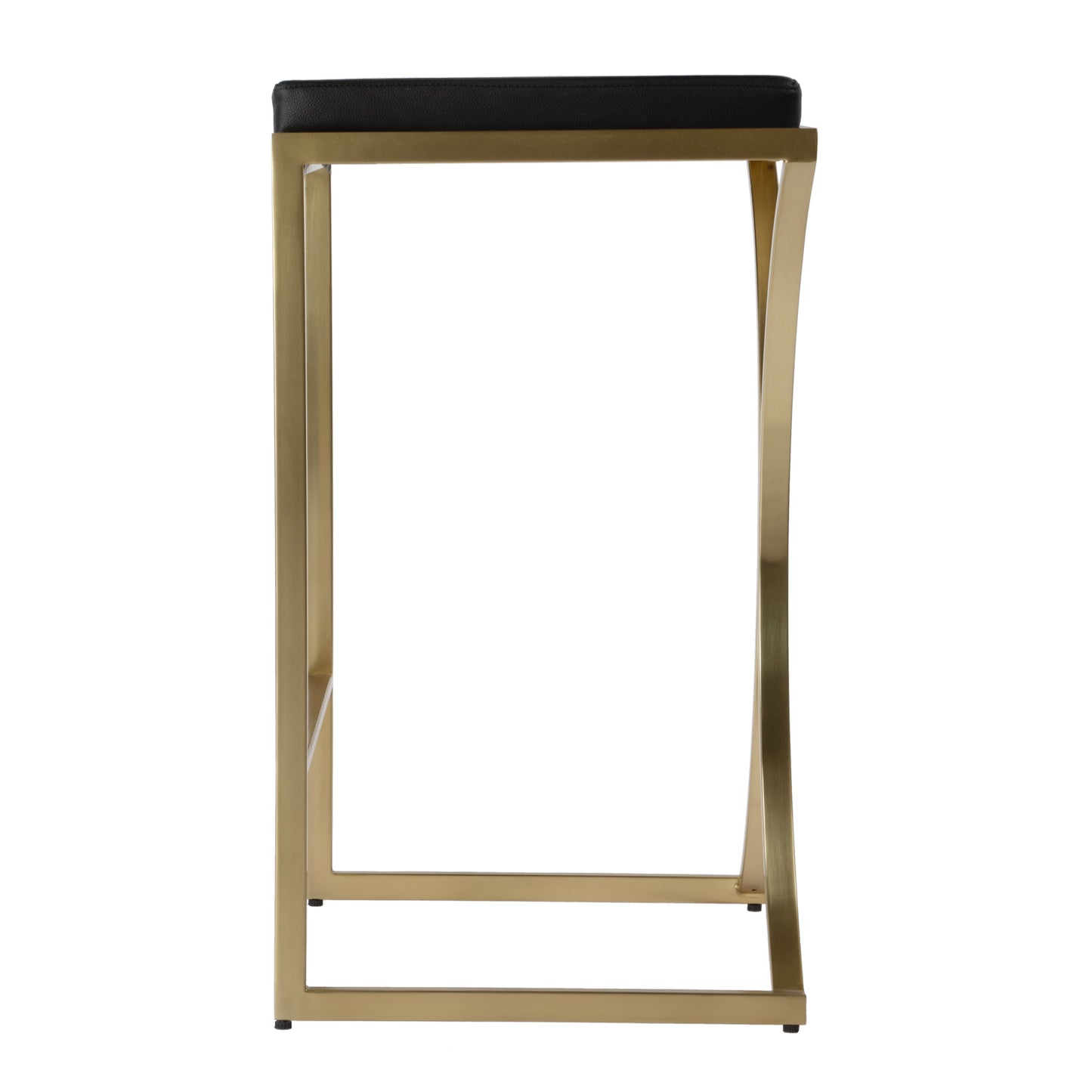 Butler Specialty Company Natalya 31 in. Seat Height Faux Leather and Metal Backless Bar Stool, Black