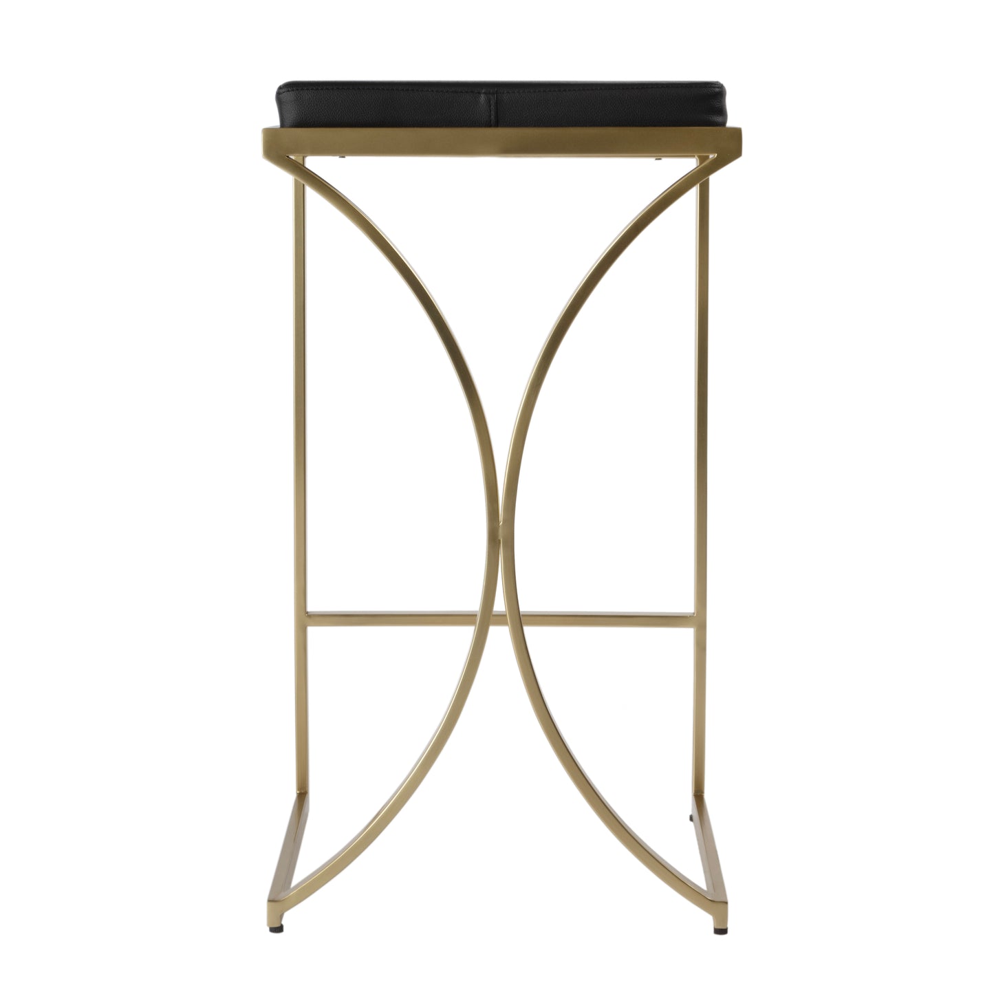 Butler Specialty Company Natalya 31 in. Seat Height Faux Leather and Metal Backless Bar Stool, Black