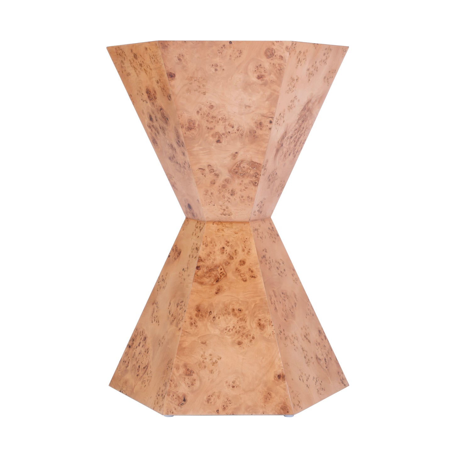 Butler Specialty Company Billie 20 in. W Hourglass Hexagon Shaped Burl Wood Side Table, Brown