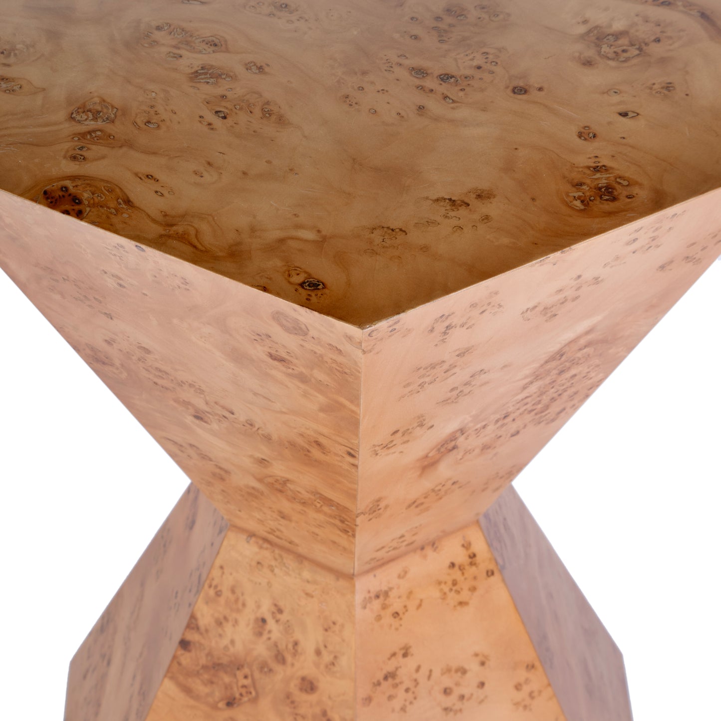 Butler Specialty Company Billie 20 in. W Hourglass Hexagon Shaped Burl Wood Side Table, Brown