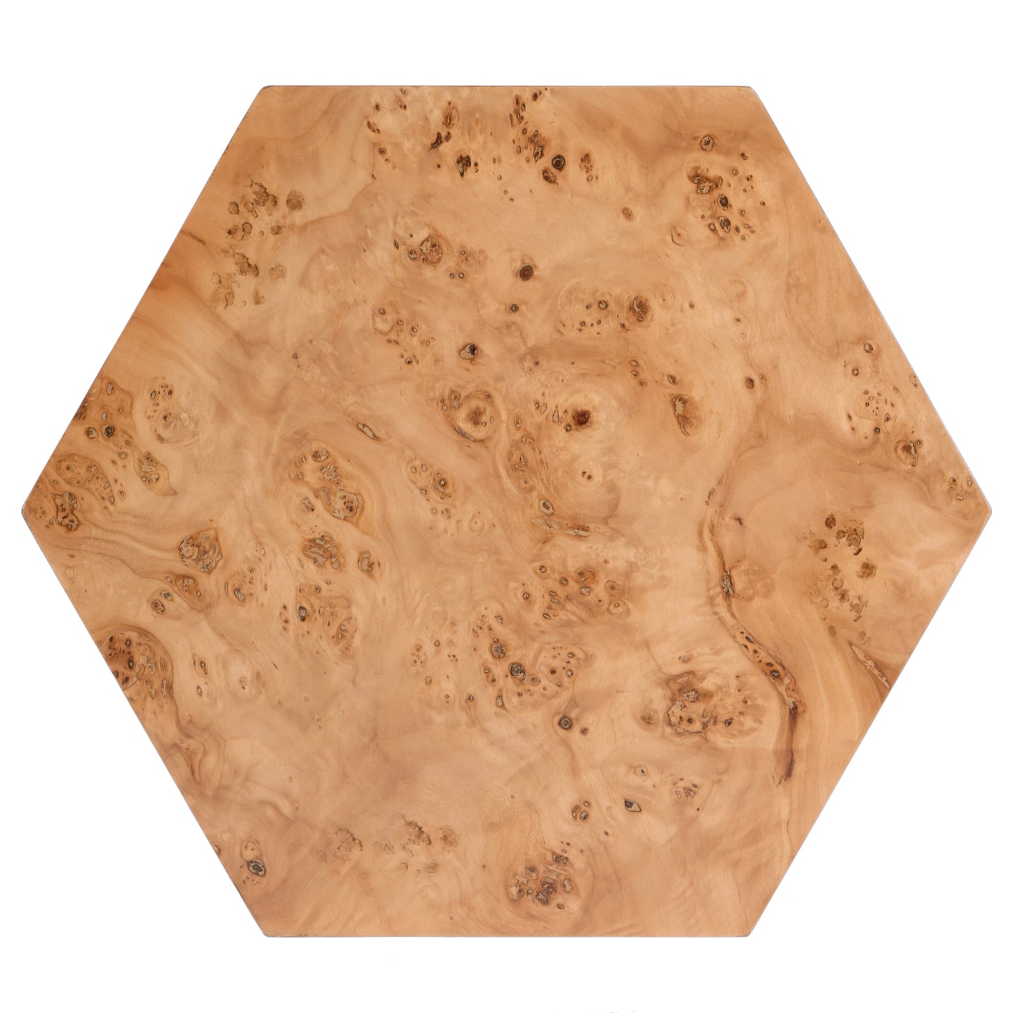 Butler Specialty Company Billie 20 in. W Hourglass Hexagon Shaped Burl Wood Side Table, Brown