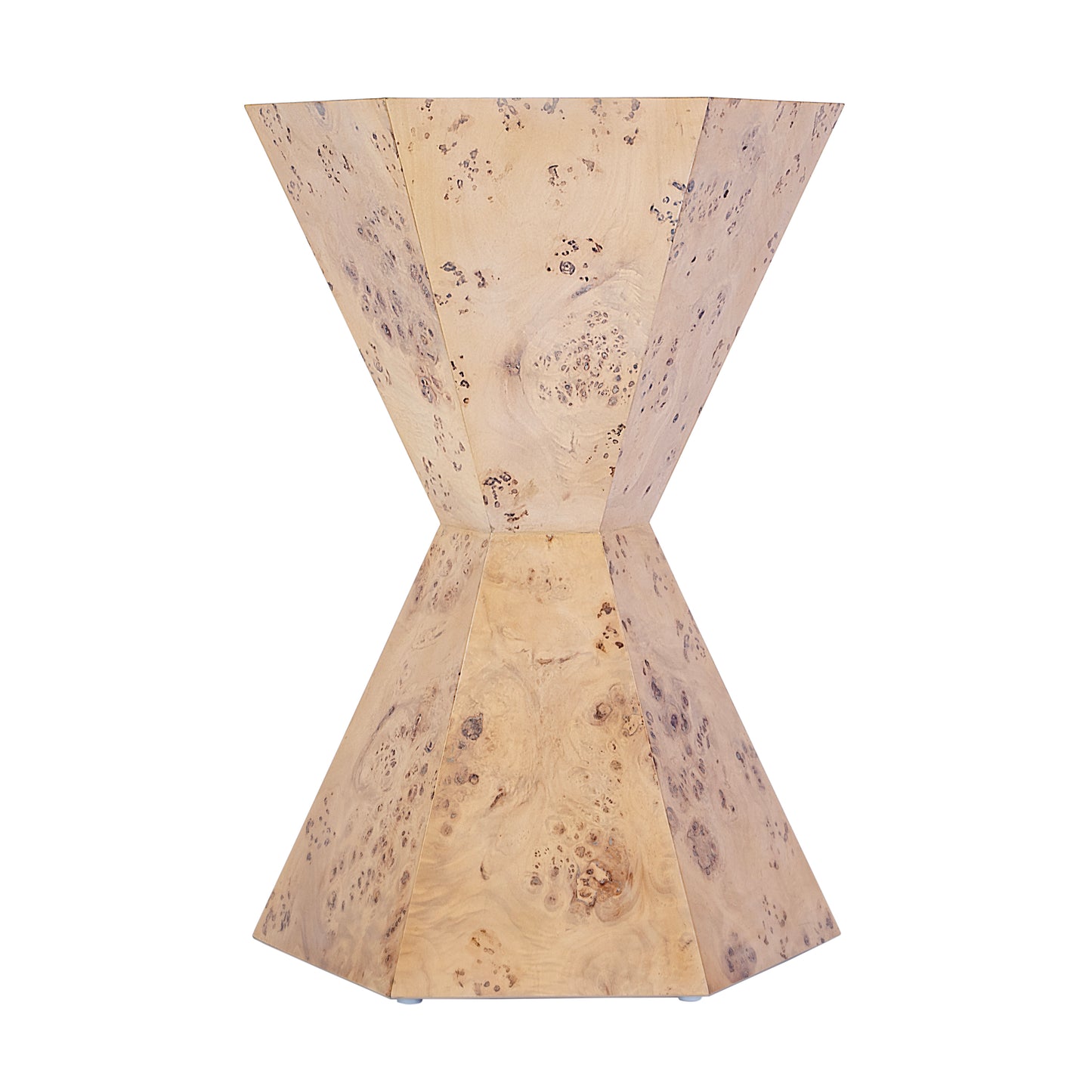 Butler Specialty Company Billie 20 in. W Hourglass Hexagon Shaped Burl Wood Side Table, Light Brown