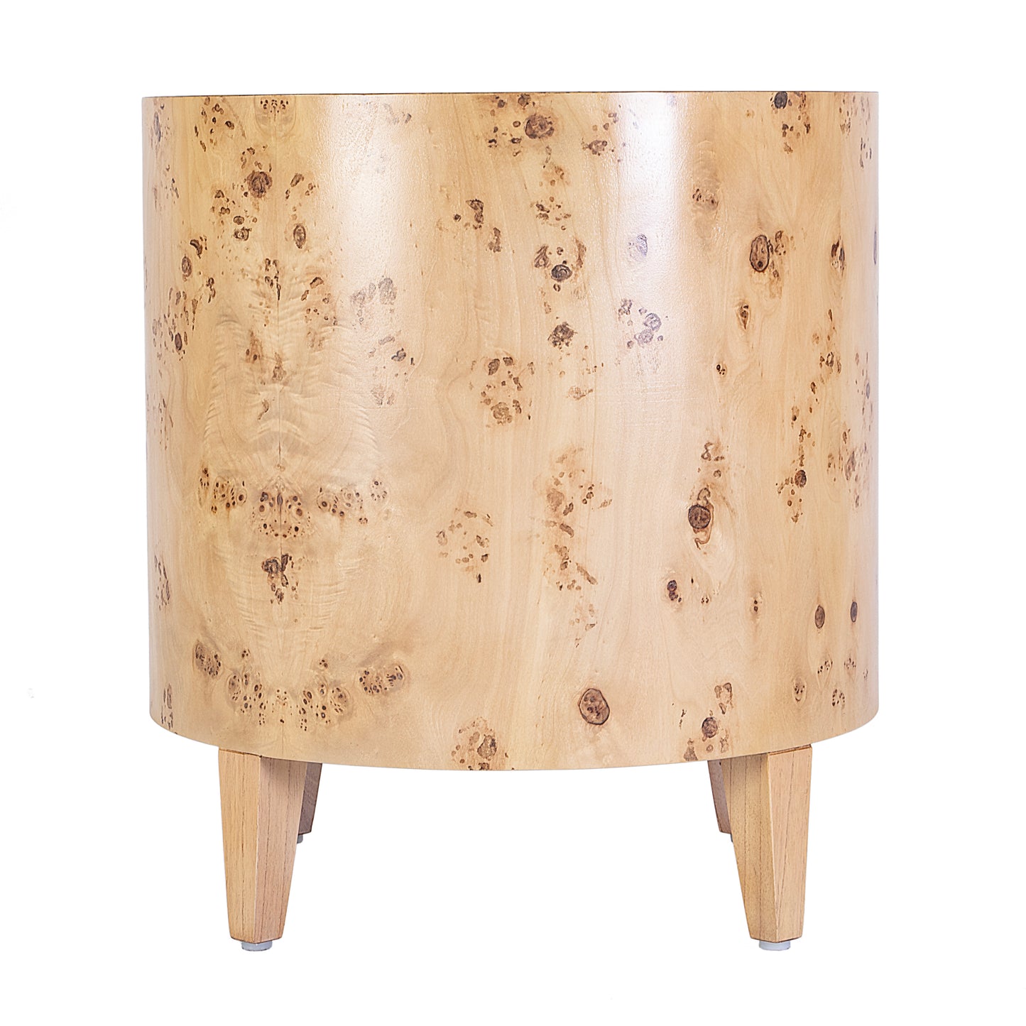 Butler Specialty Company Billie 22 in. W Round Burl Wood Drum End Table, Light Brown