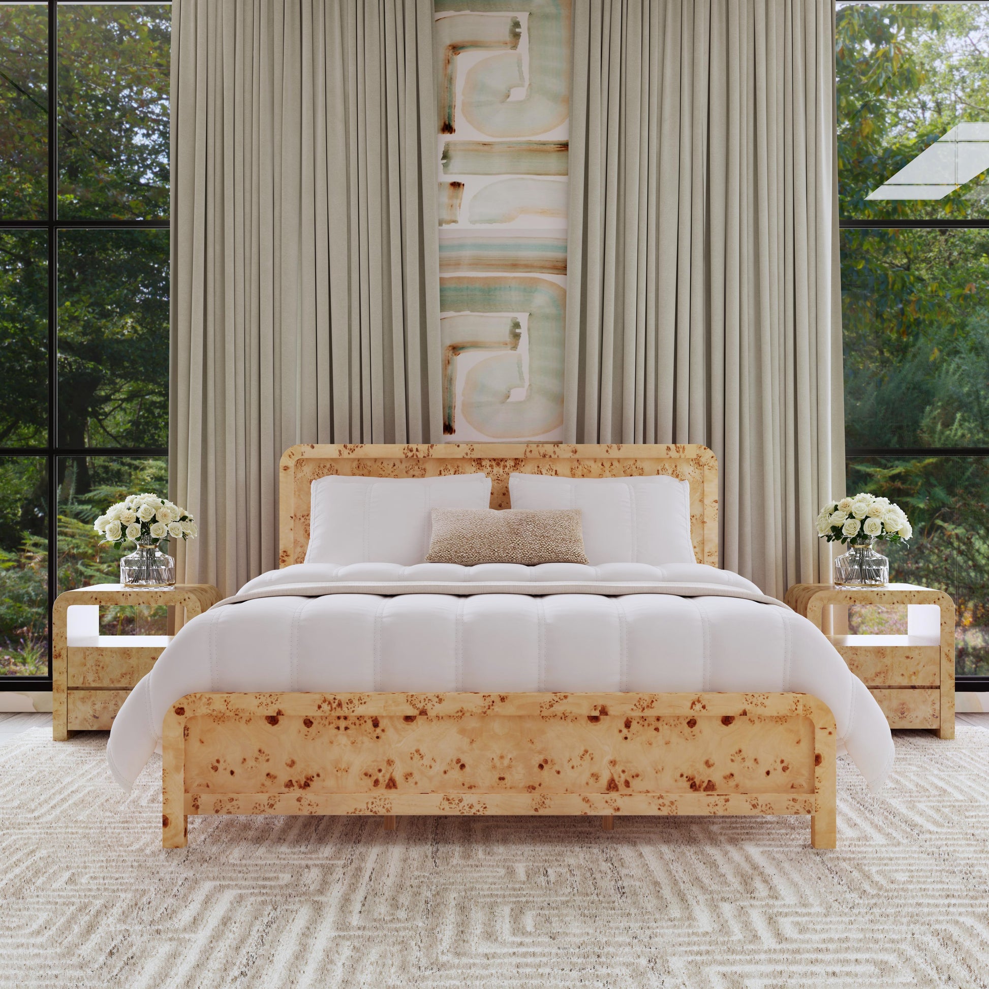 Butler Specialty Company Cora King Burl Panel Bed, Brown