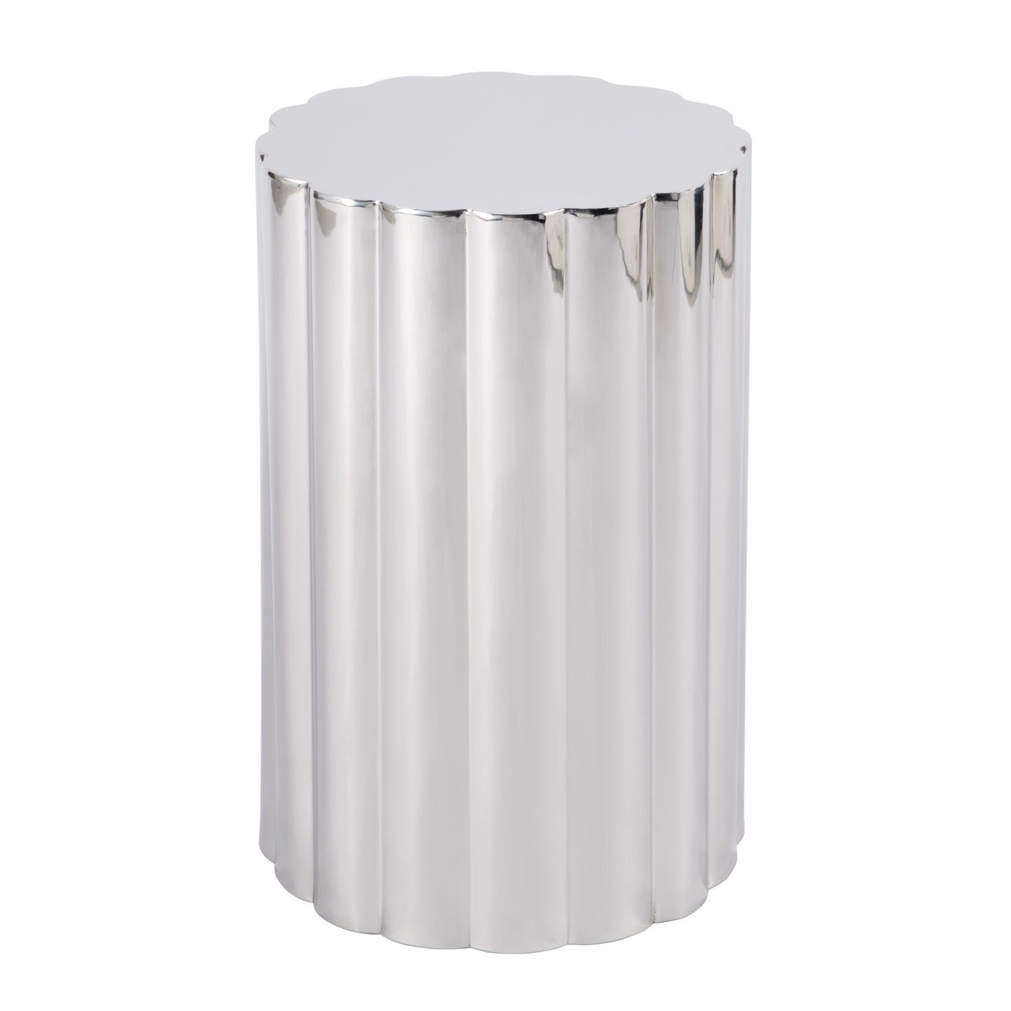 Butler Specialty Company Norwich 11.75 in. W Round Metal Modern Side Table, Silver