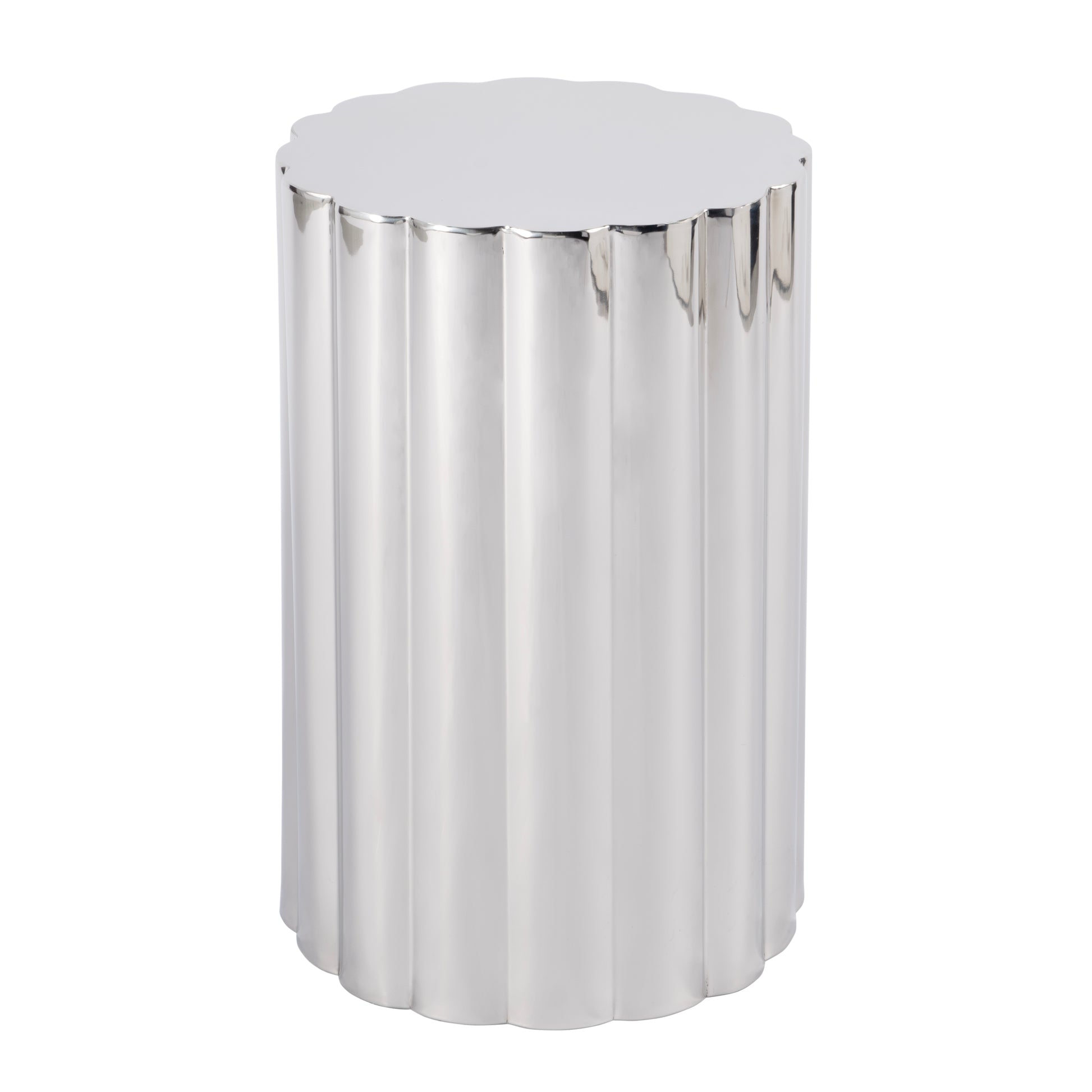 Butler Specialty Company Norwich 11.75 in. W Round Metal Modern Side Table, Silver