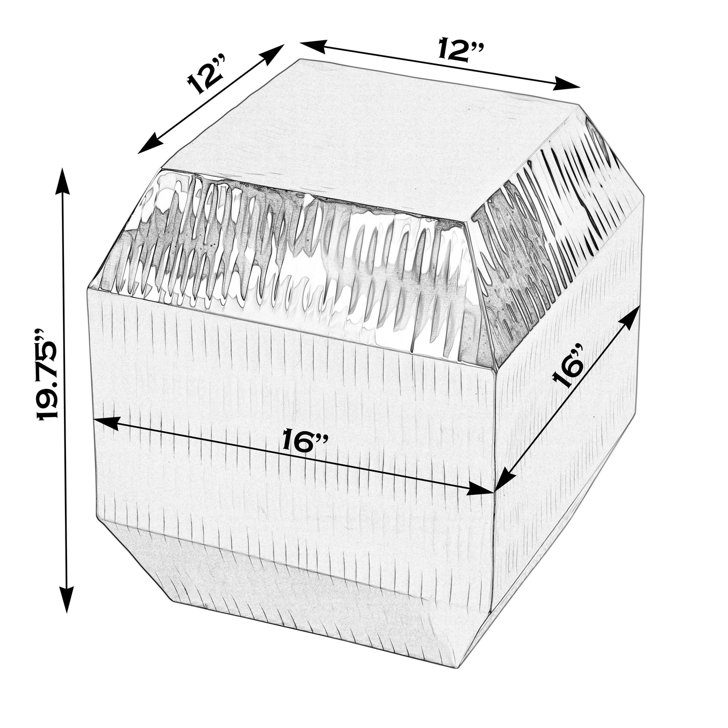 Butler Specialty Company Kessel 16 in. W Square Metal Modern Side Table, Silver
