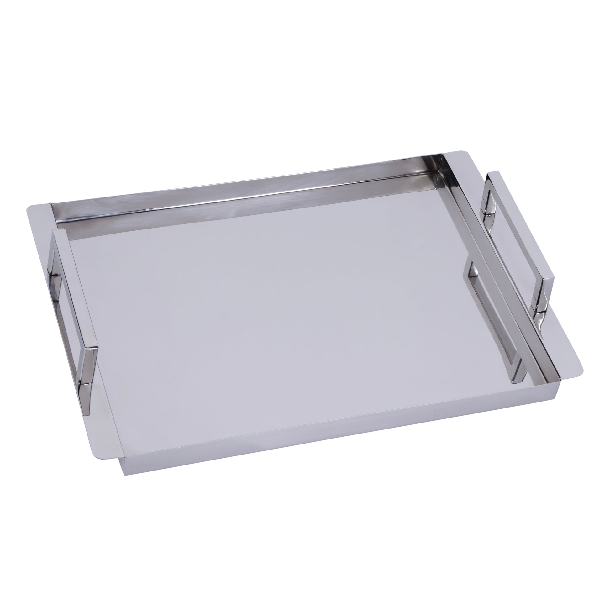 Butler Specialty Company Eva 17.75 in. W Rectangle Metal Serving Tray with Handles, Silver