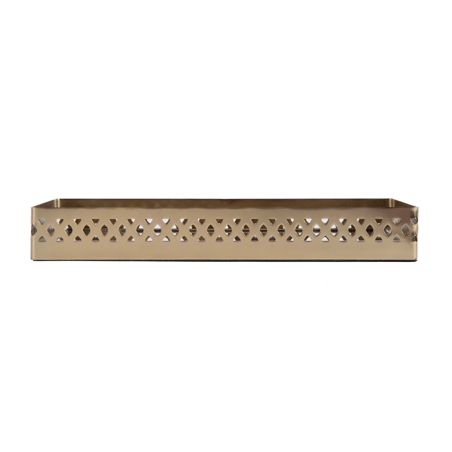 Butler Specialty Company Lamont 13 in. W Rectangle Metal and Mirrored Glass Serving Tray, Gold