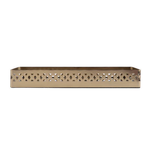 Butler Specialty Company Lamont 13 in. W Rectangle Metal and Mirrored Glass Serving Tray, Gold