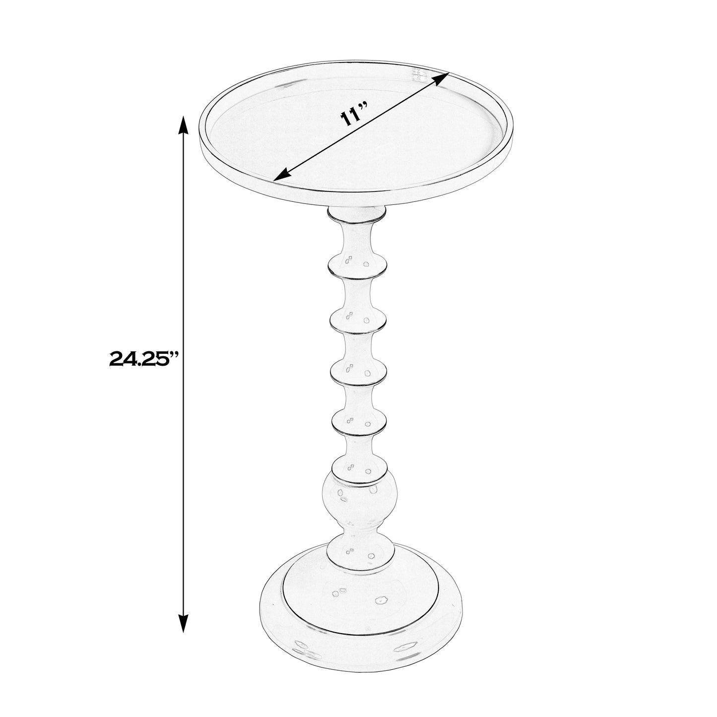 Butler Specialty Company Mia 11 in. W Round Metal Side Table, White