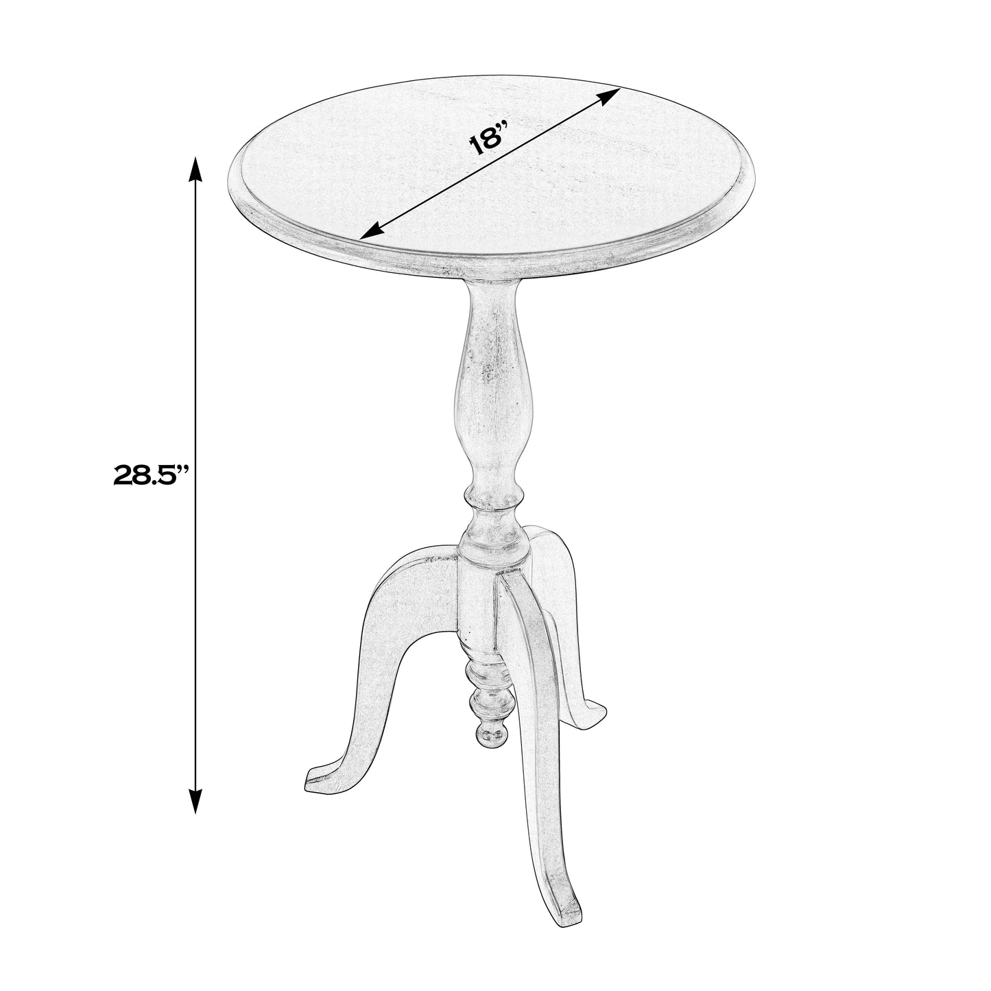 Butler Specialty Company Tia 18 in. W Round Wood Pedestal Side Table, Brown