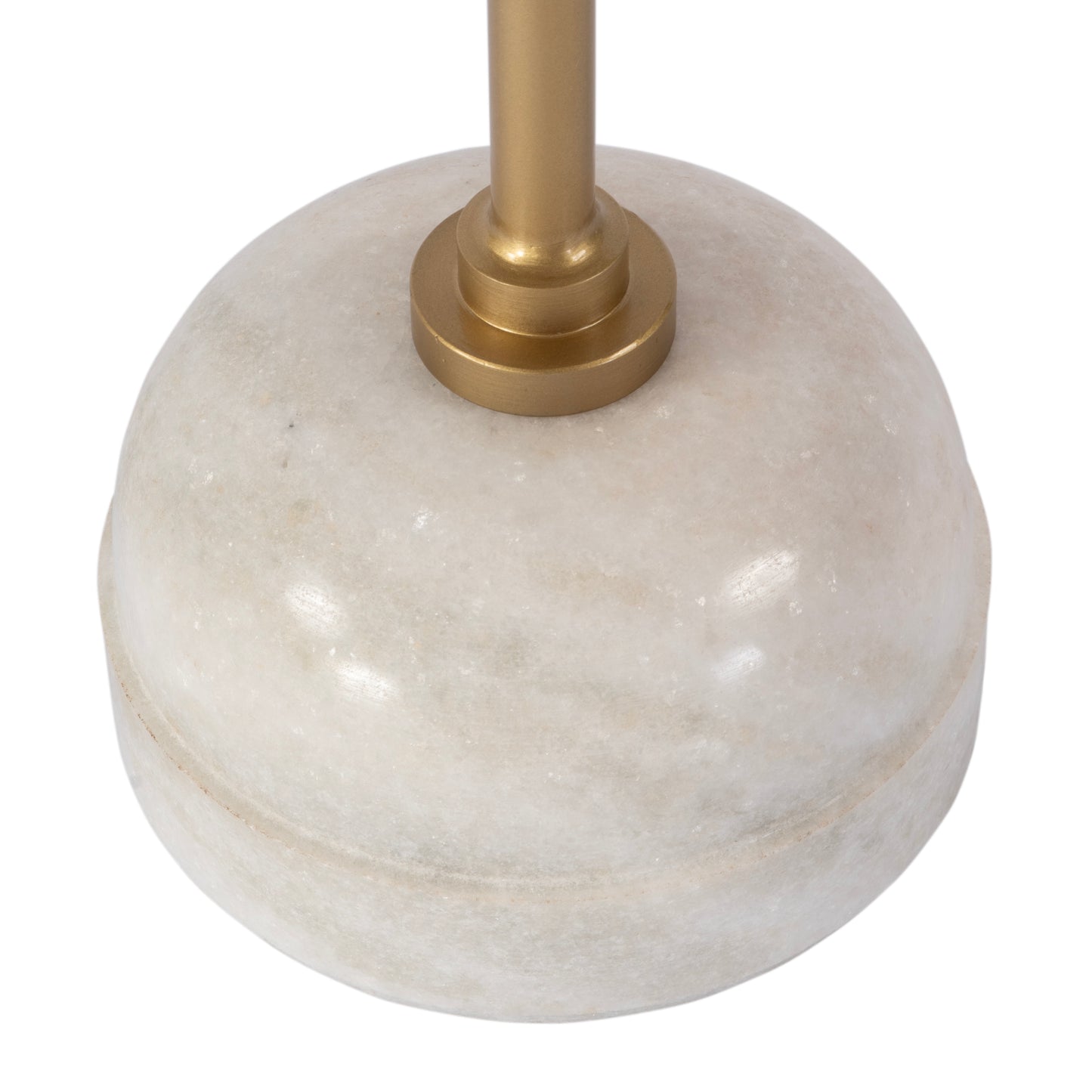Butler Specialty Company Zion 16 in. W Round Marble and Iron Side Table, Beige, Gold, White