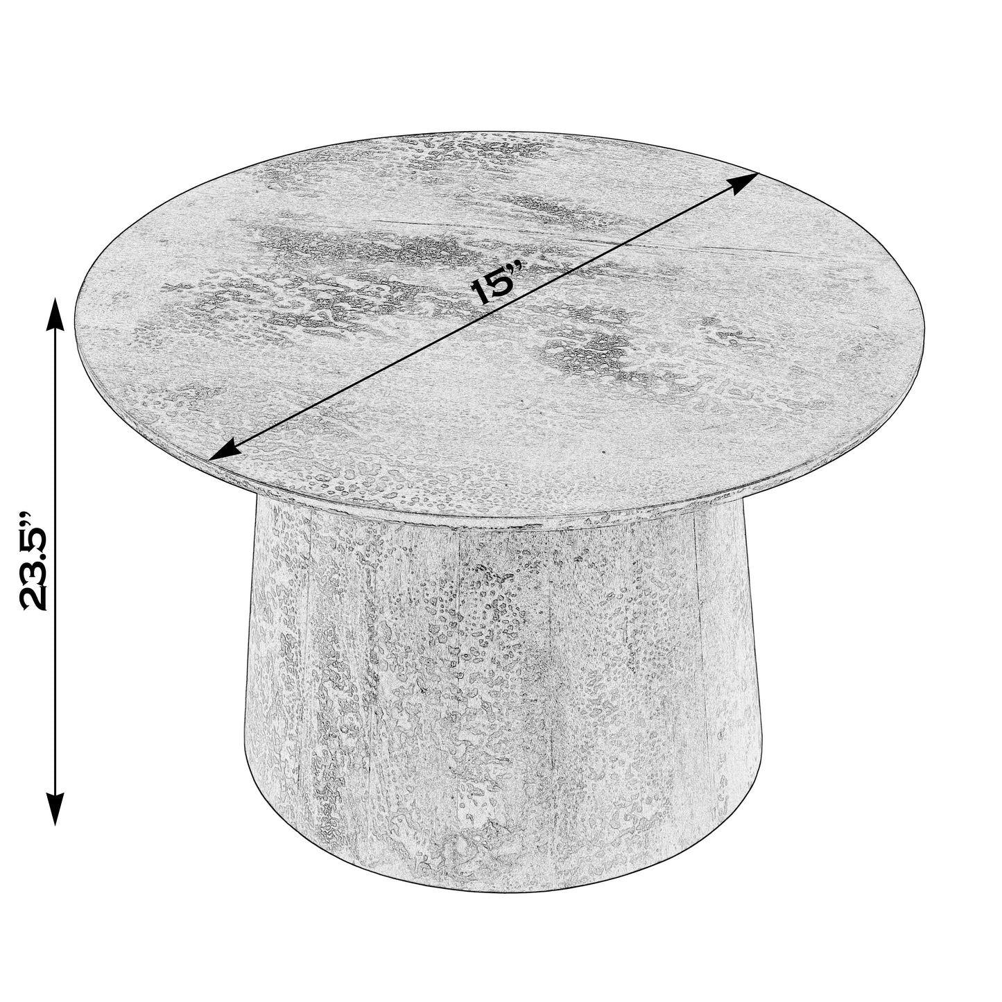 Butler Specialty Company Hattie 23.5 in. W Round Drum Coffee Table, Brown